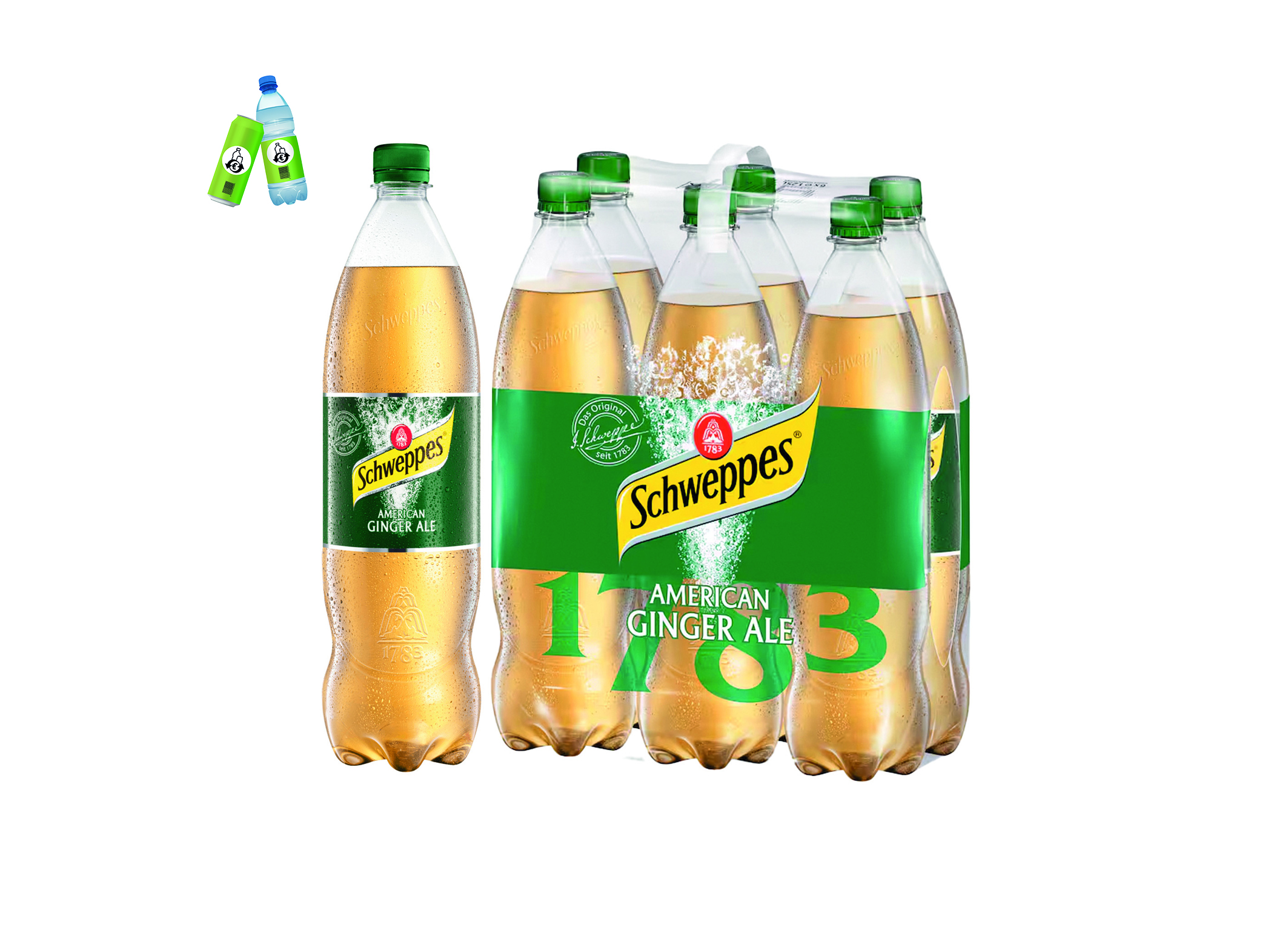 (Bild für) Schweppes Ginger Ale 1,25L PET EWP 6