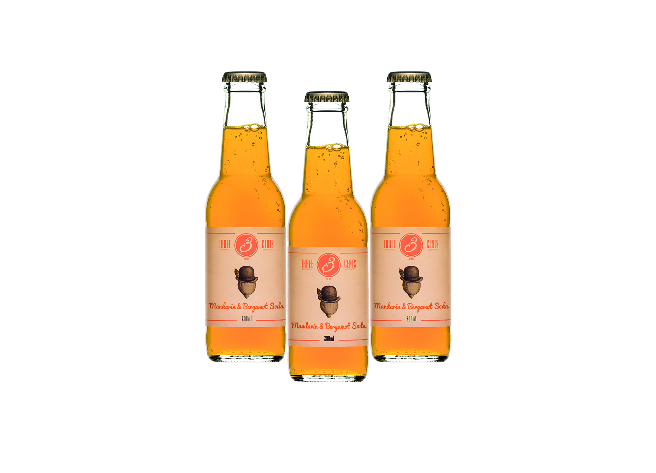 (Bild für) Three Cents Mandarin & Bergamot Soda 0,2L FL EW 24