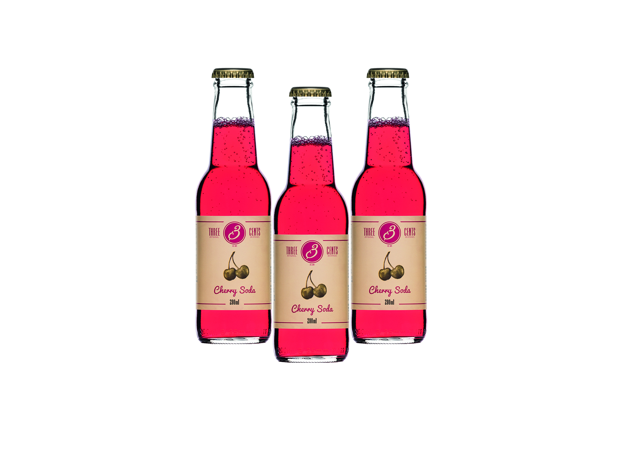 (Bild für) Three Cents Cherry Soda 0,2L FL EW 24