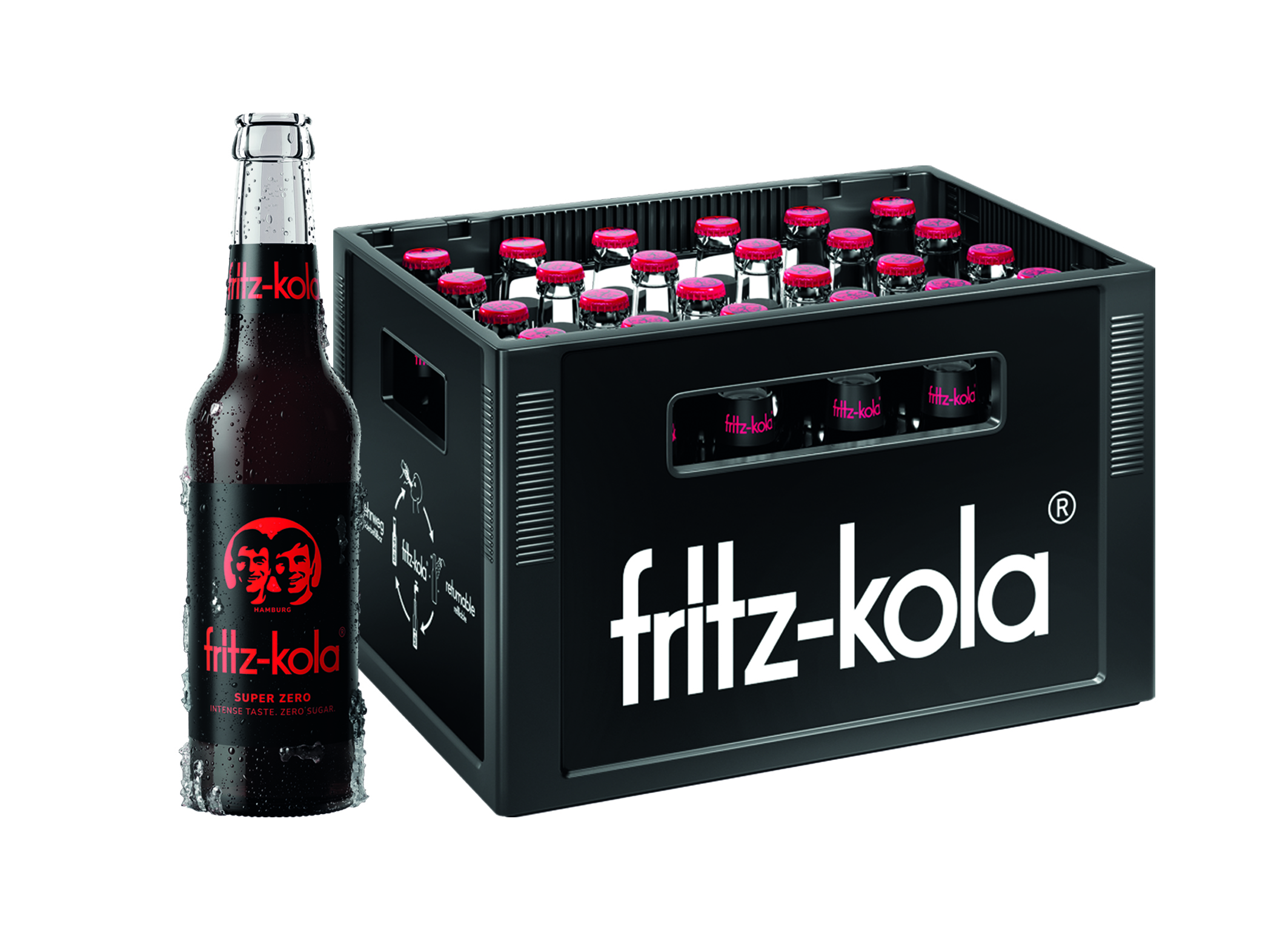 (Bild für) Fritz-kola Super Zero 0,33L FL MW 24