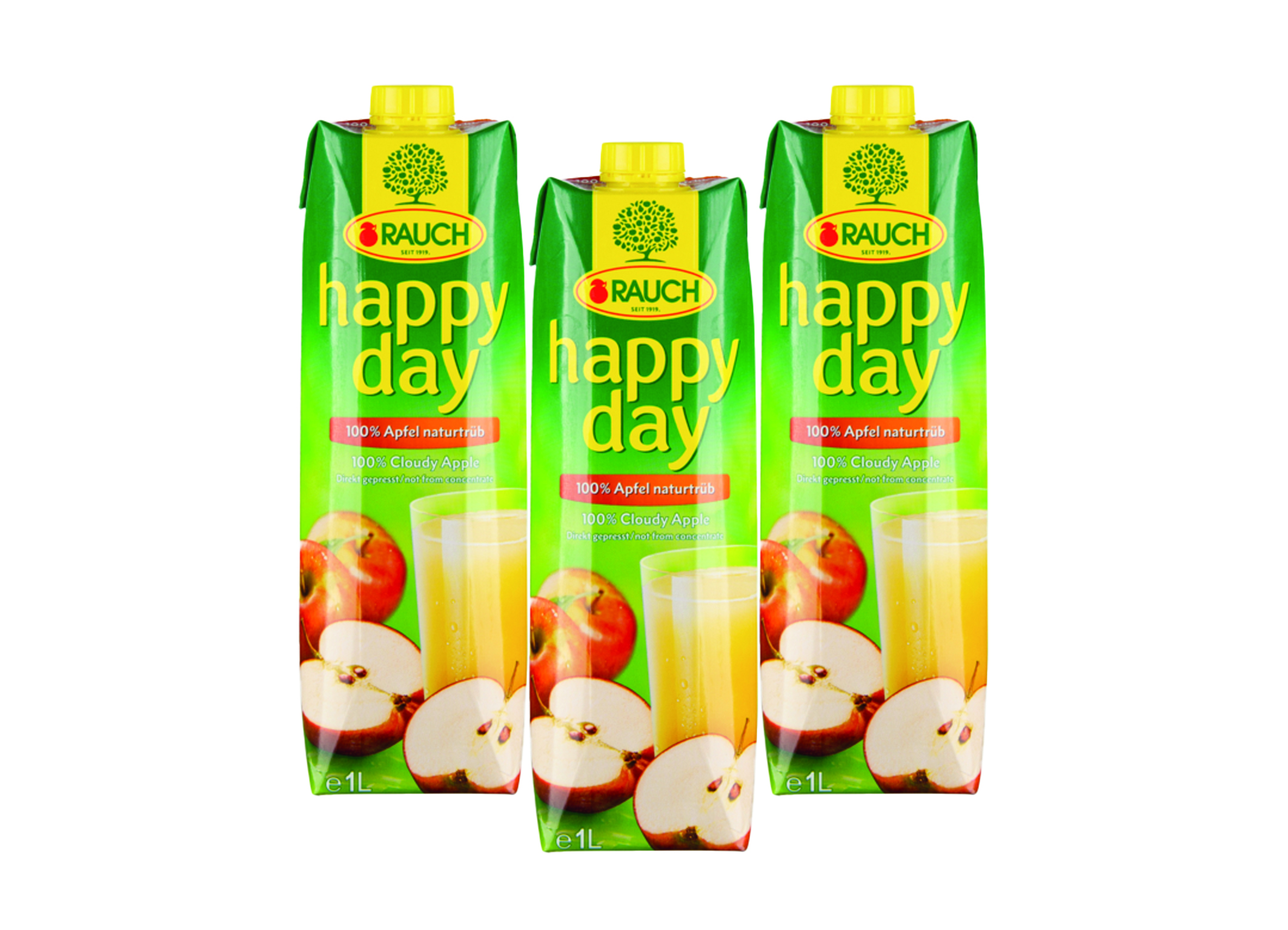 (Bild für) Happy Day Apfelsaft naturtrüb 1L 12