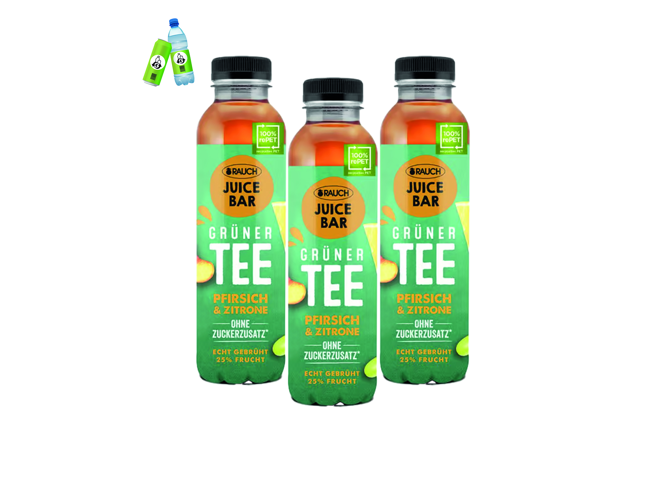 (Bild für) Rauch Juice Bar Grüntee Pfirsich Zitrone 0,5L PET EWP 12