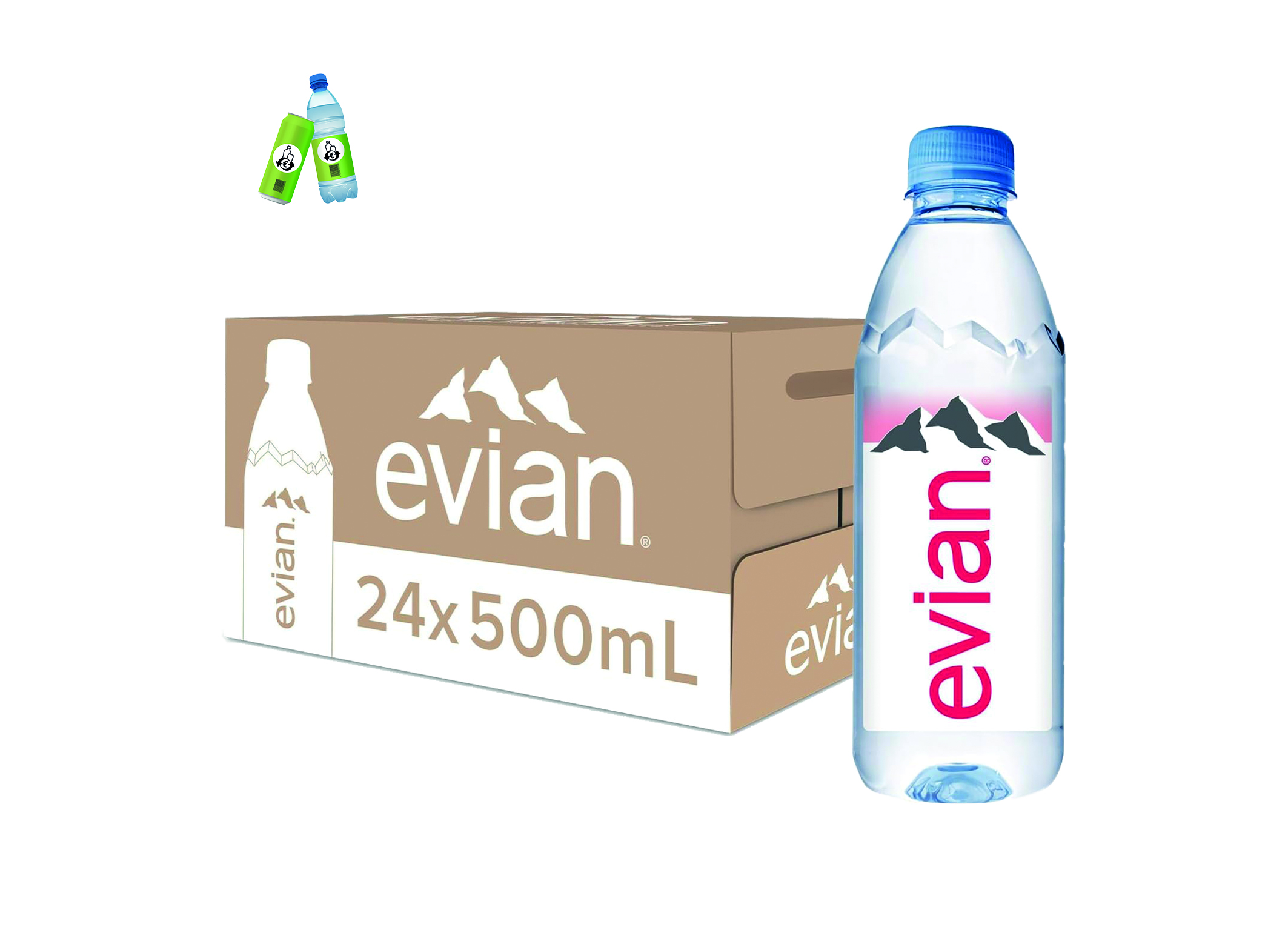 (Bild für) Evian Wasser still 0,5L PET EWP 24