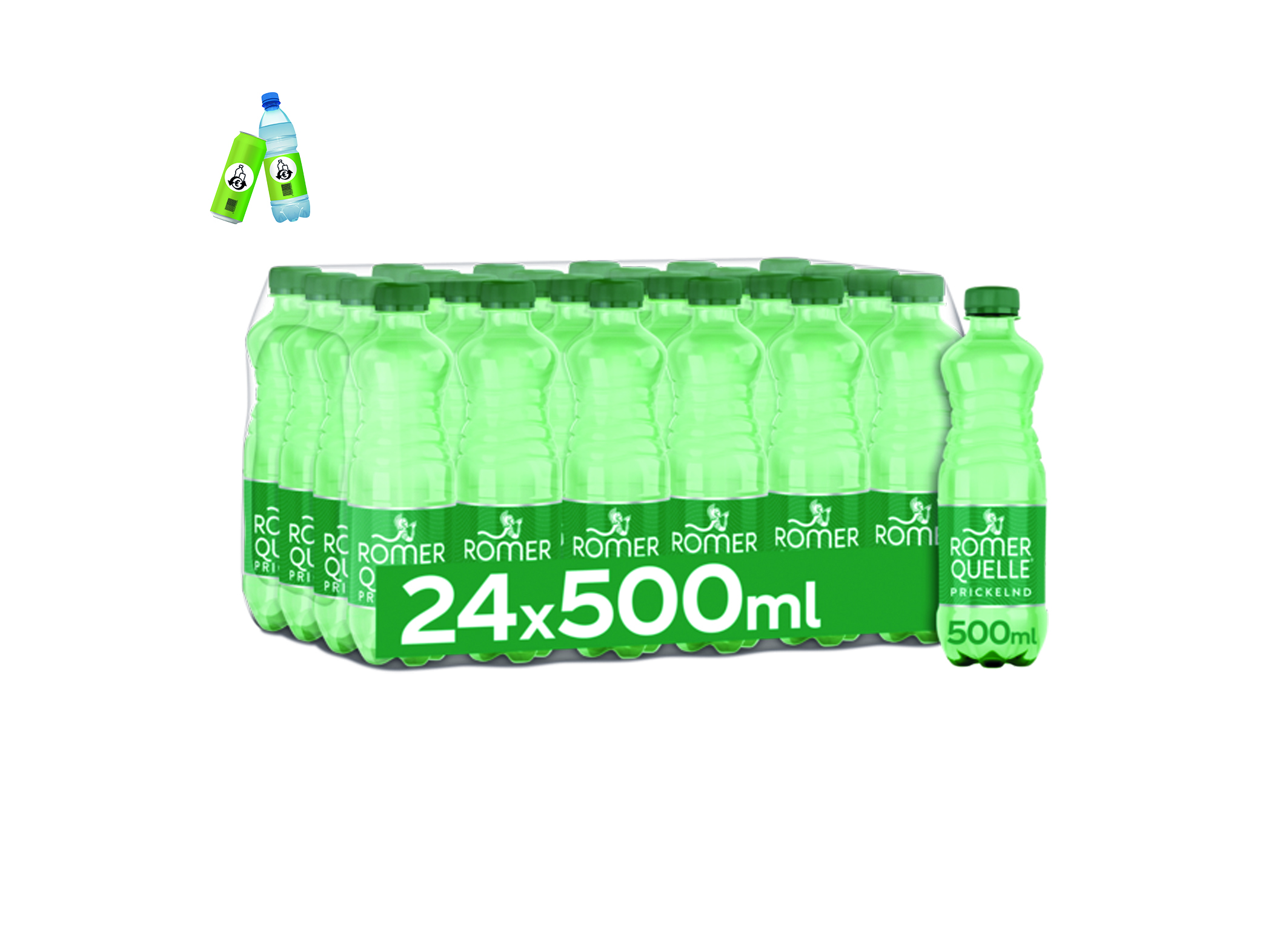 (Bild für) Römerquelle Prickelnd 0,5L PET EWP 24