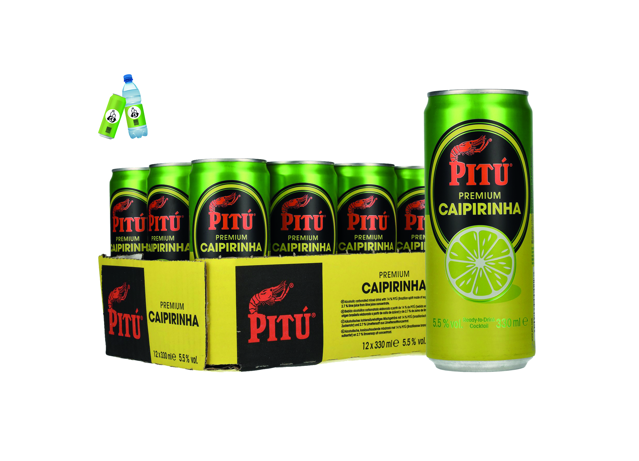 (Bild für) Pitu Premium Caipirinha 0,33L DS EWP 12