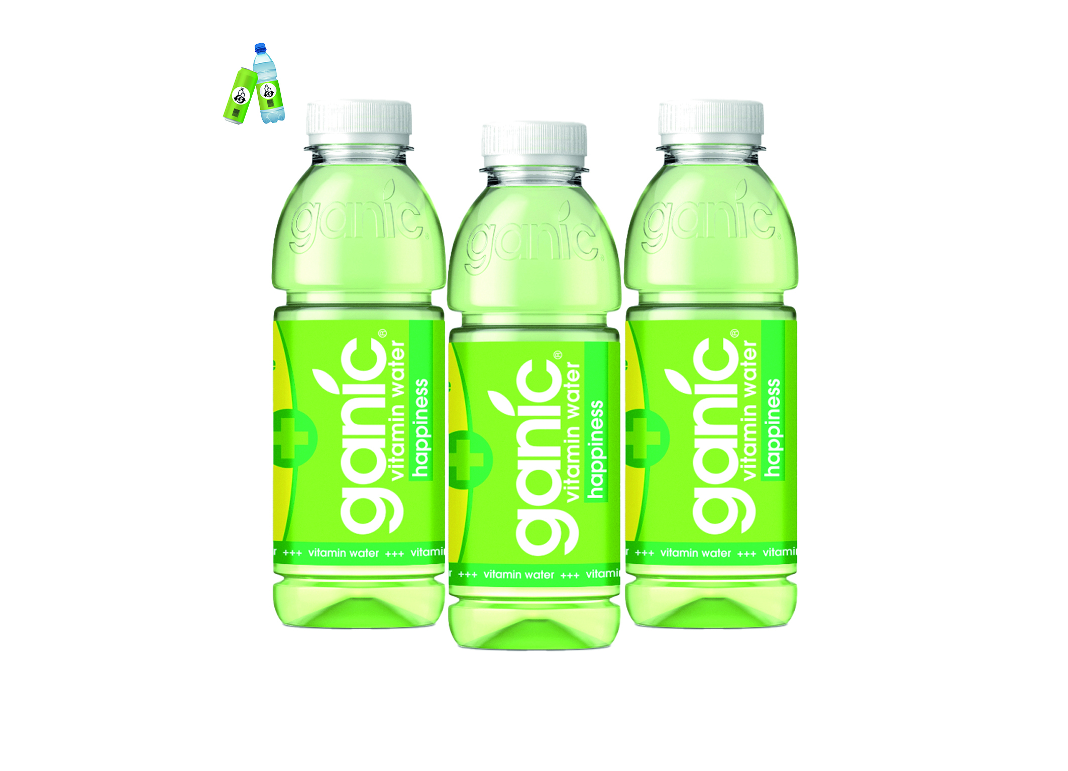 (Bild für) Ganic Vitaminwater Happiness 0,5L PET EWP 12