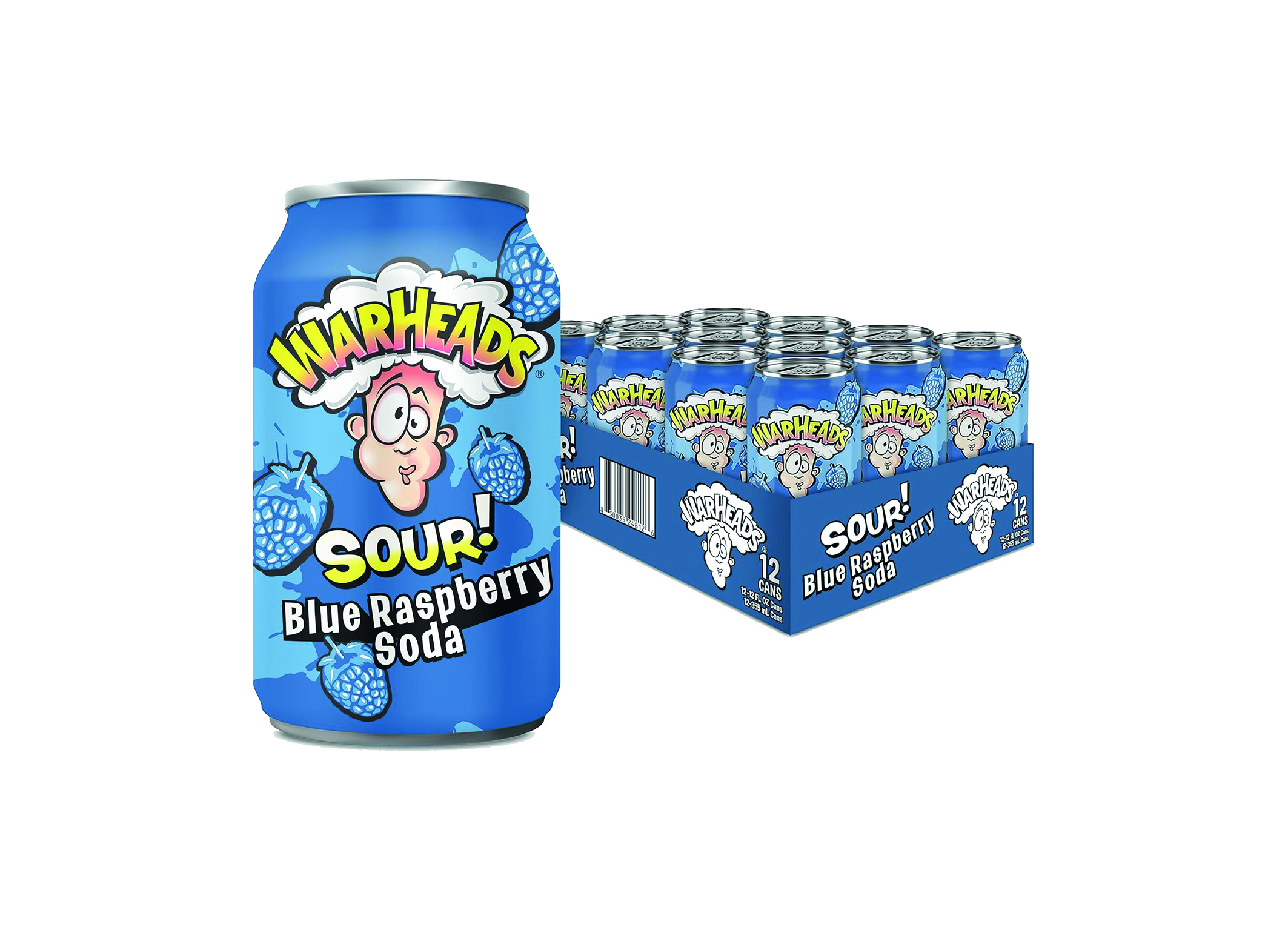 (Bild für) Warheads Blue Raspberry Soda 0,355L DS 12