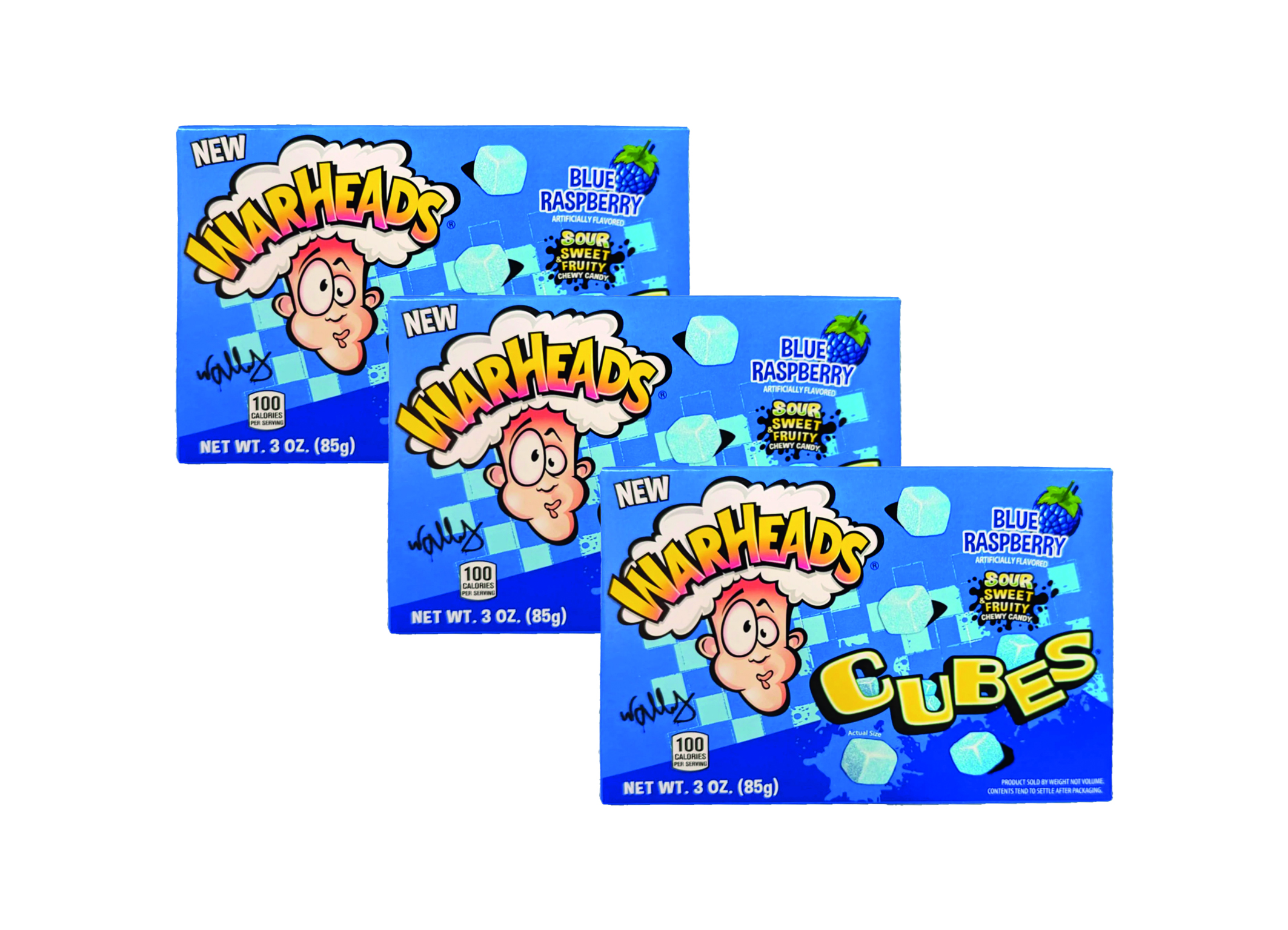 (Bild für) Warheads Blue Raspberry Cubes 85g 12