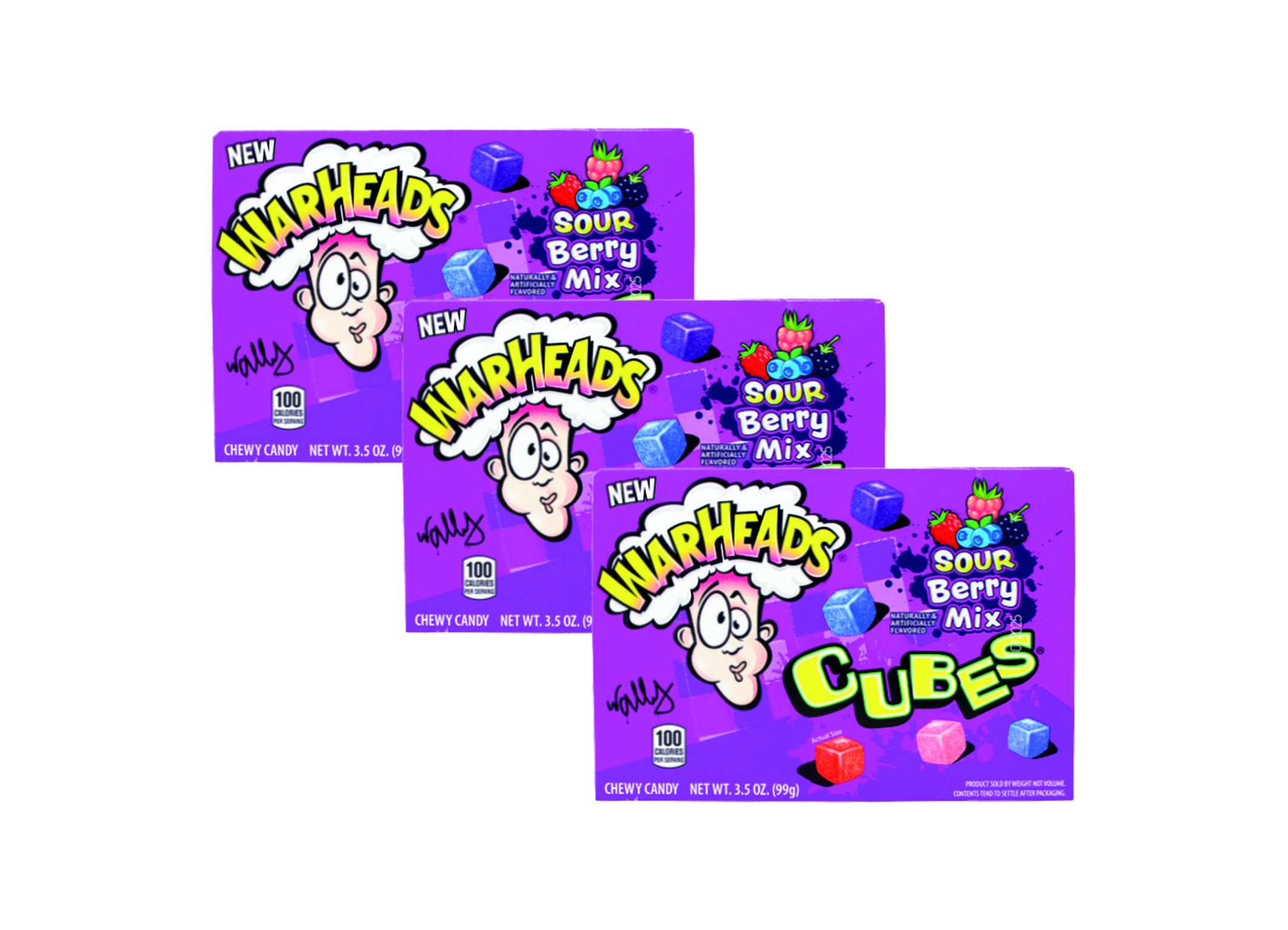 (Bild für) Warheads Sour Berry Mix Cubes 99g 12