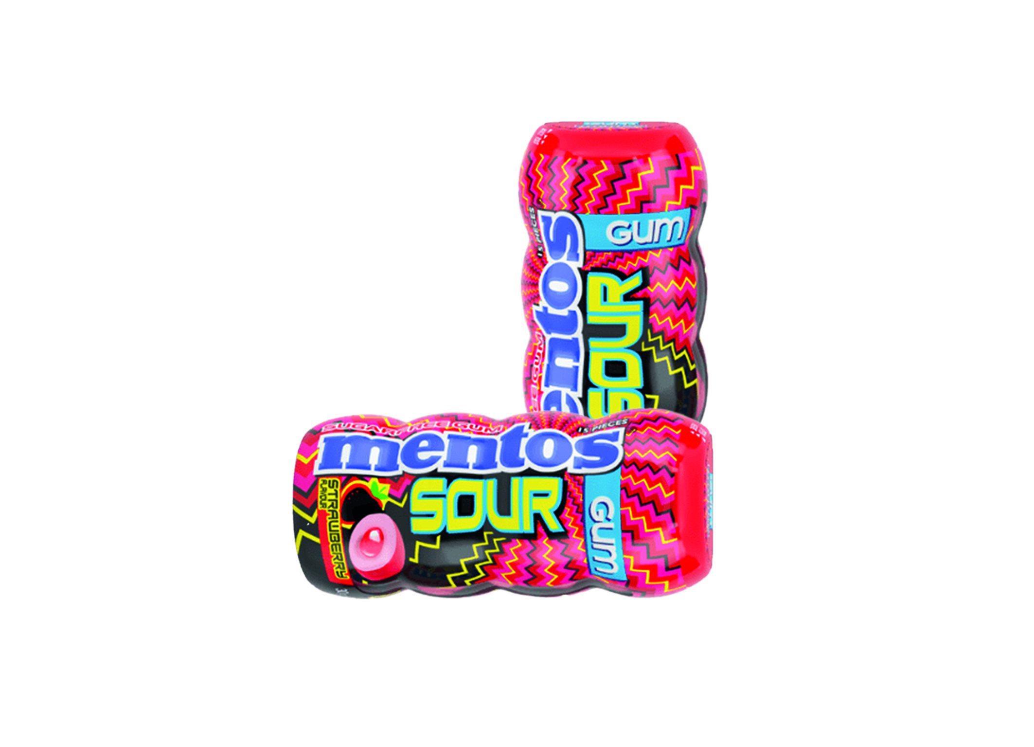 (Bild für) Mentos Sour Gum Strawberry 30g 40
