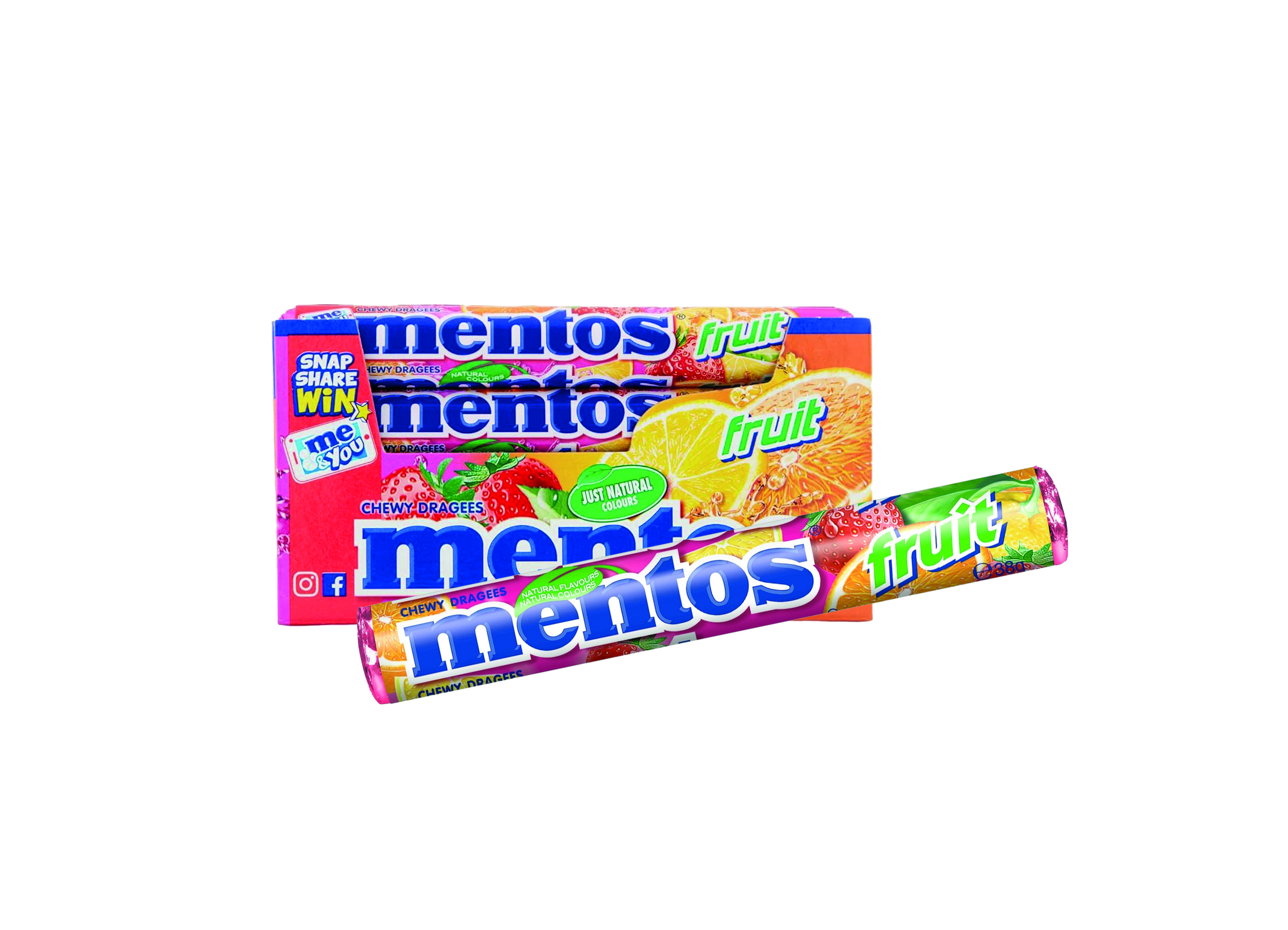 (Bild für) Mentos Frucht Single 38g 40