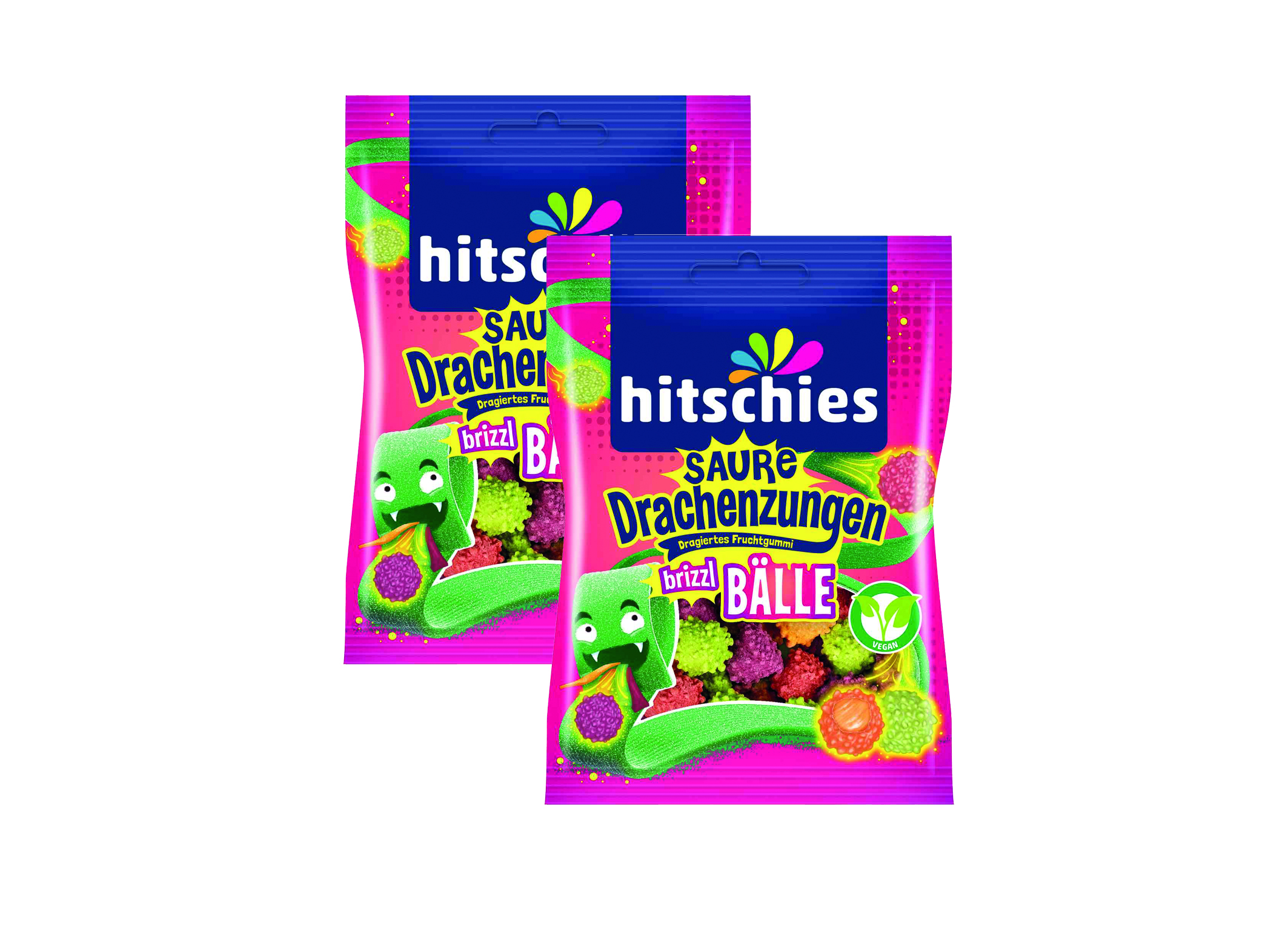 (Bild für) Hitschies Saure Drachenzungen Brizzl Bälle 100g 12