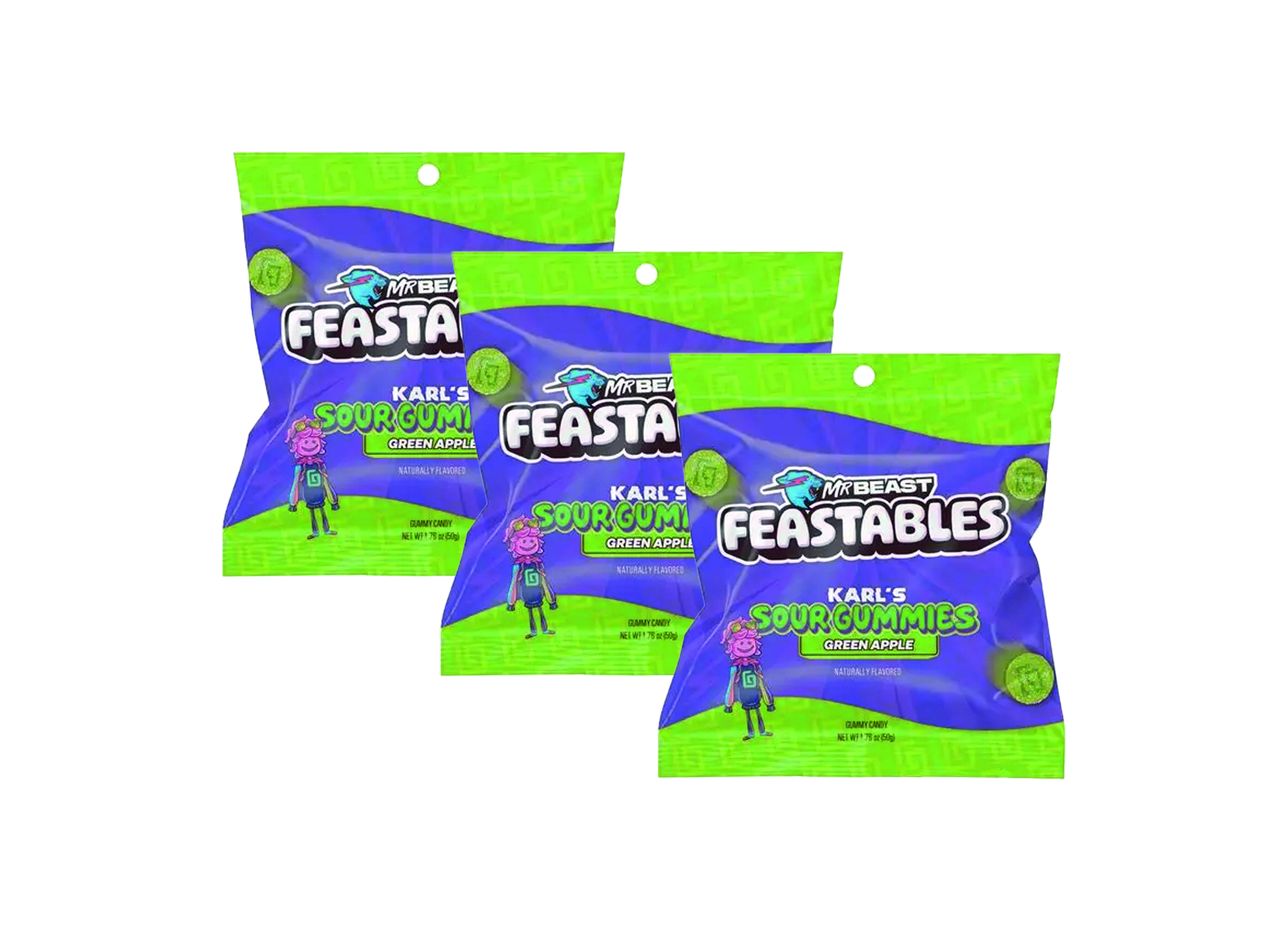 (Bild für) Karl Gummy Sour Green Apple 50g 8