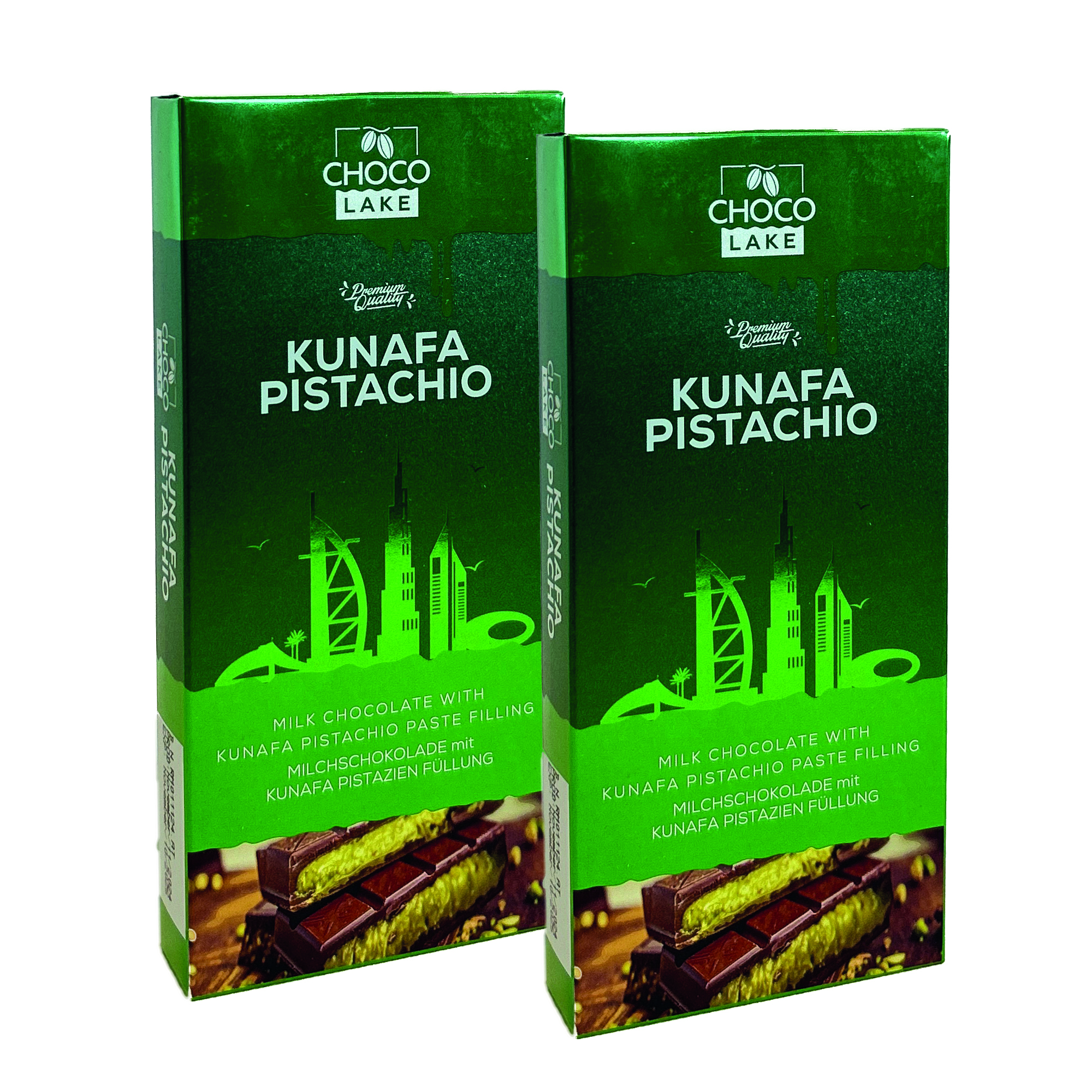 (Bild für) Chocolake Kunafa Pistachio Bar 190g 6x8