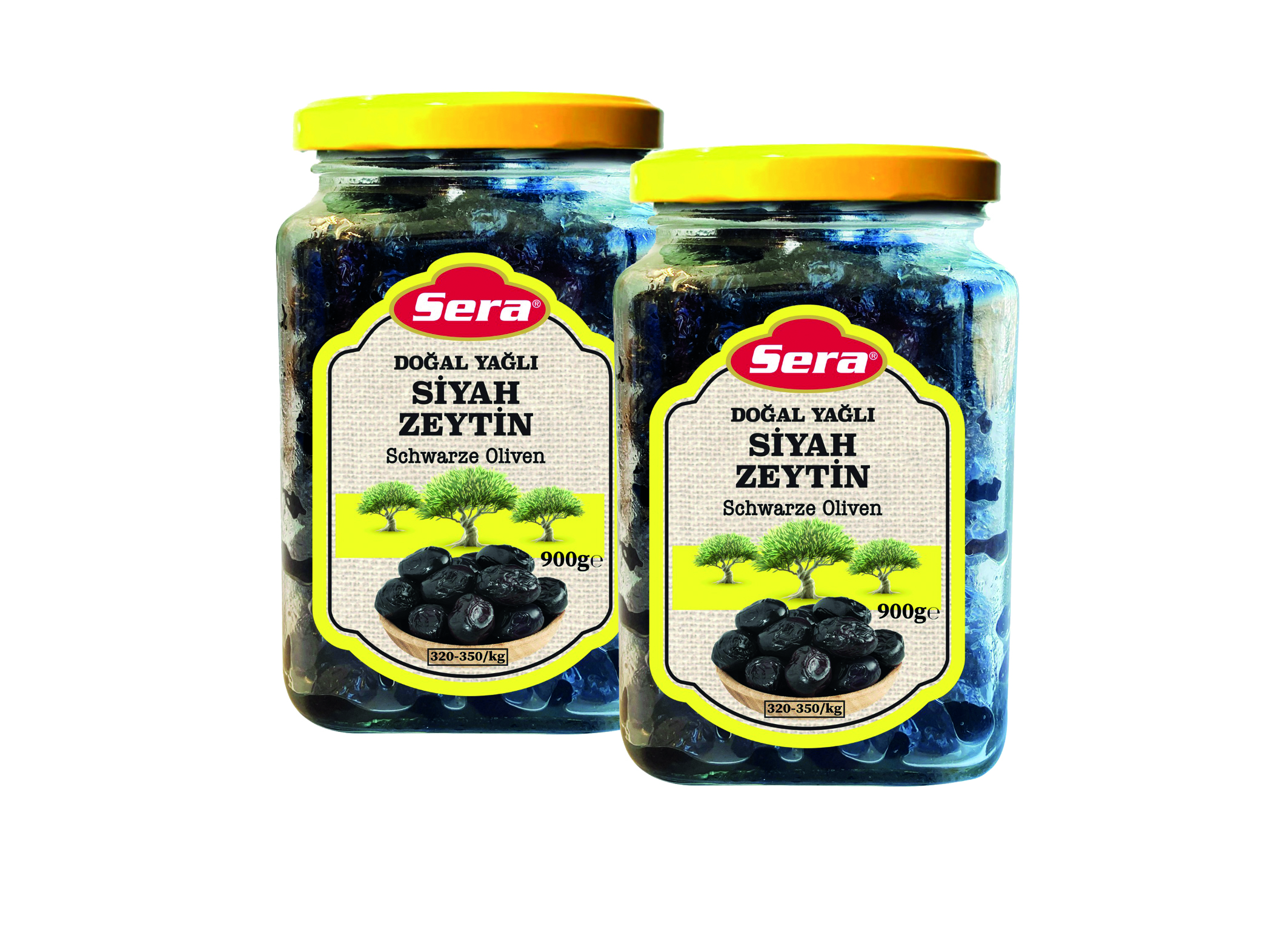 (Bild für) Sera schwarze Oliven Sele 900g 1