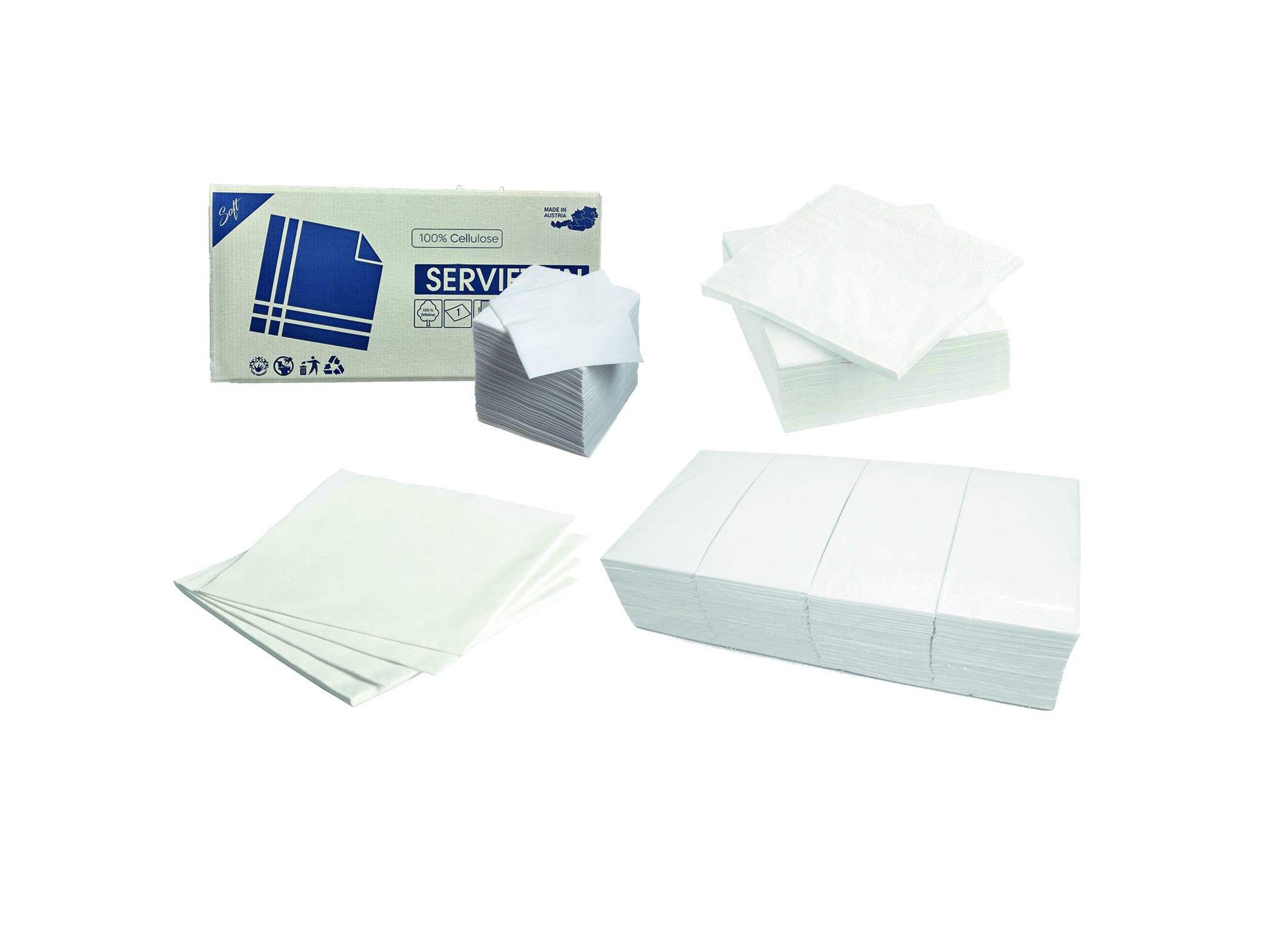 (Bild für) Servietten 1/4, 24x24cm 2lg, farbig 250Stk. 1