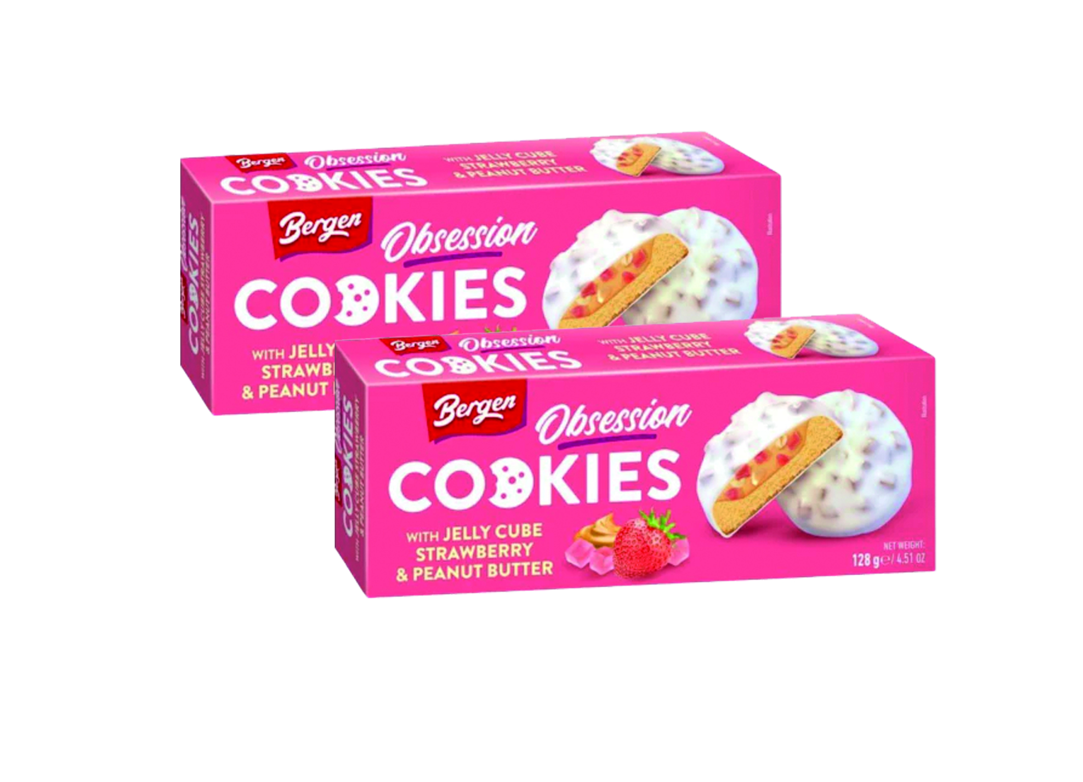(Bild für) Bergen Strawberry & Peanut Butter Cookies 128g 18