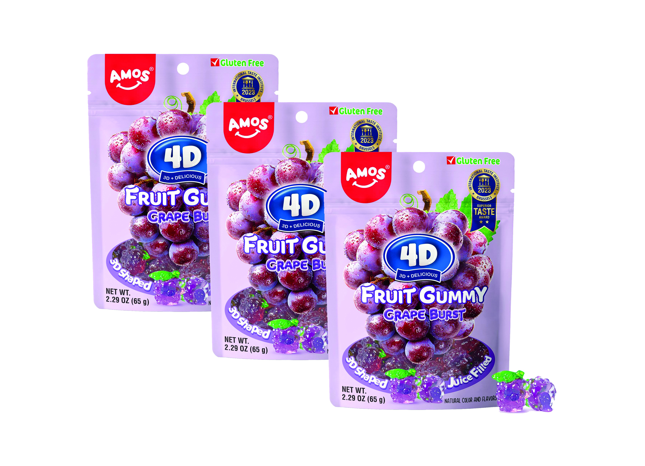 (Bild für) Amos 4D Gummy Grape 65g 24