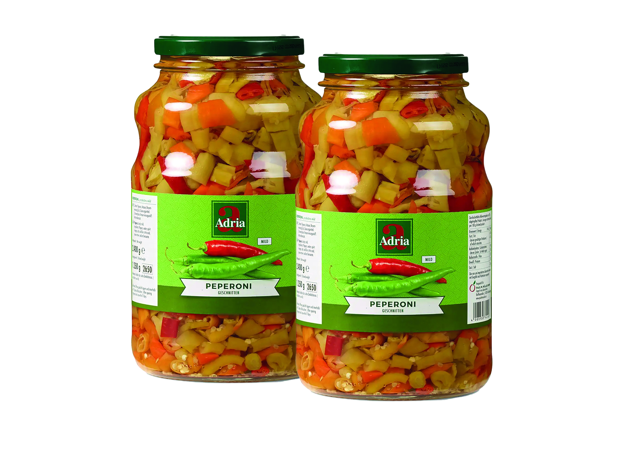 (Bild für) Adria Pfefferoni mild geschnitten 2650ml 6