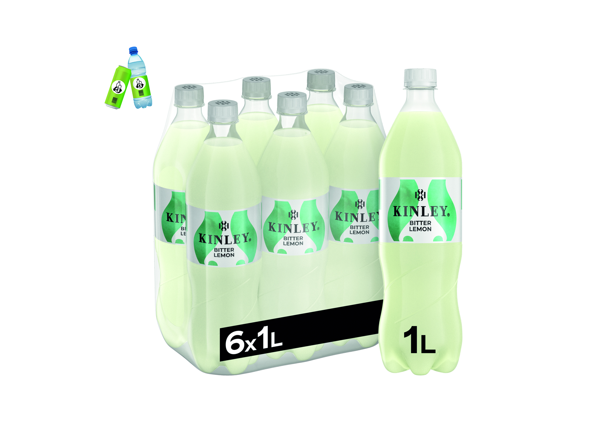 (Bild für) Kinley Bitter Lemon 1L PET EWP 6