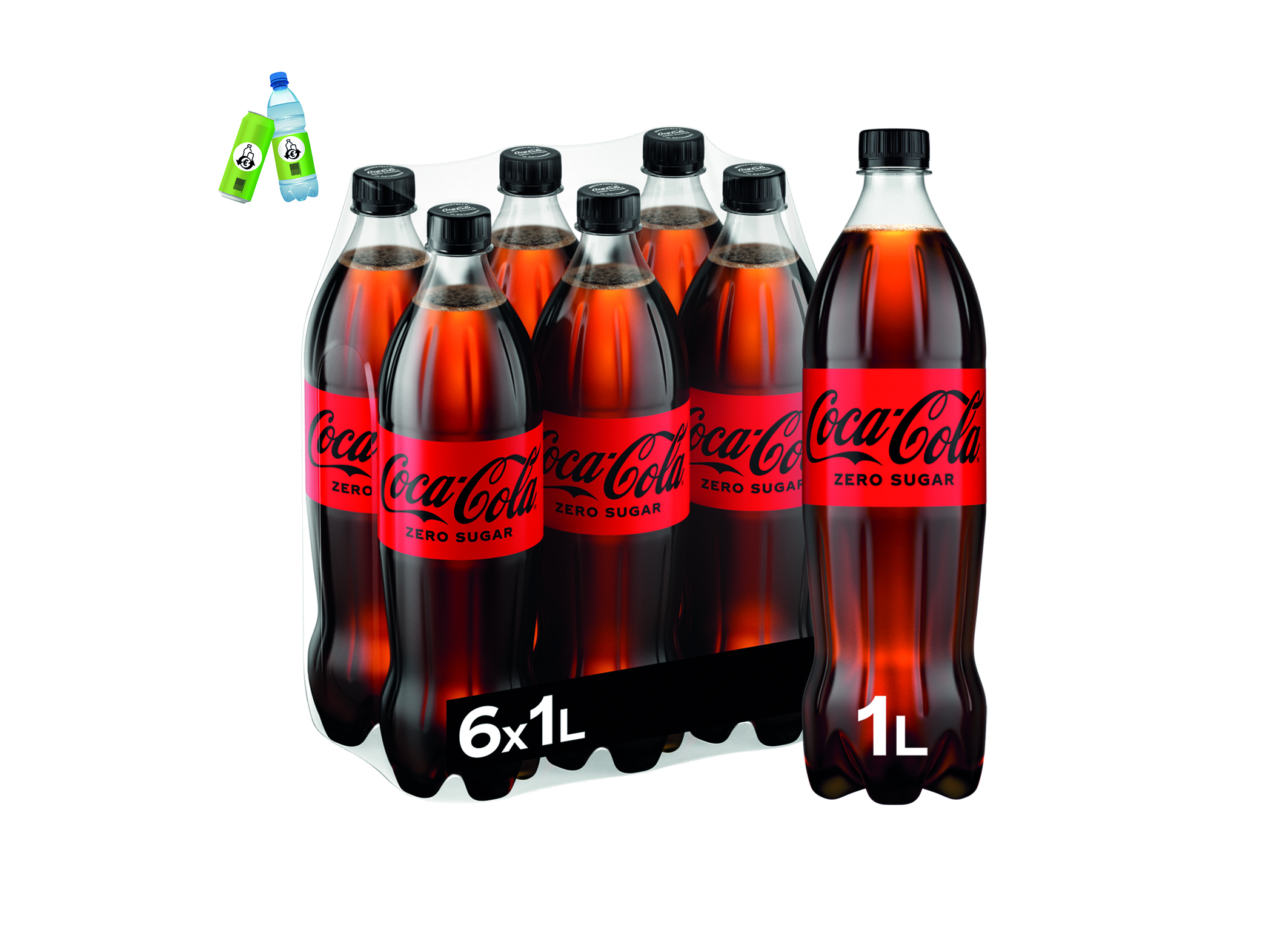 (Bild für) Coca Cola Zero 1L PET EWP 6