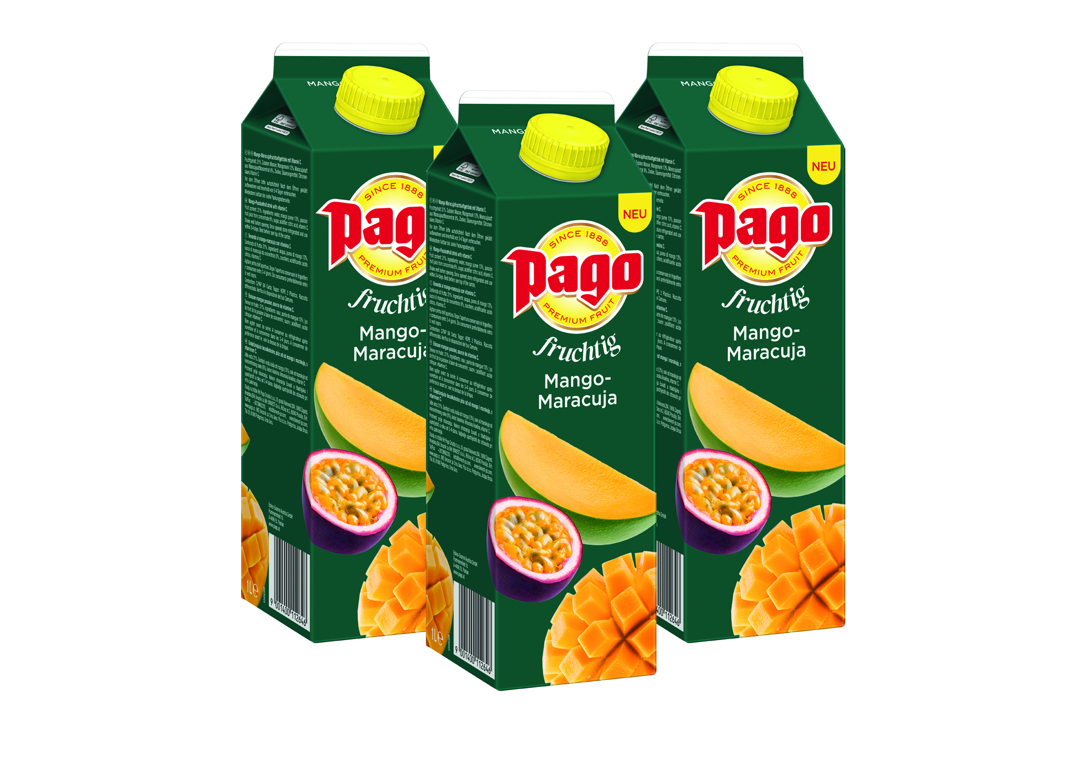 (Bild für) Pago Mango-Maracuja 1L Tetra Pak 12