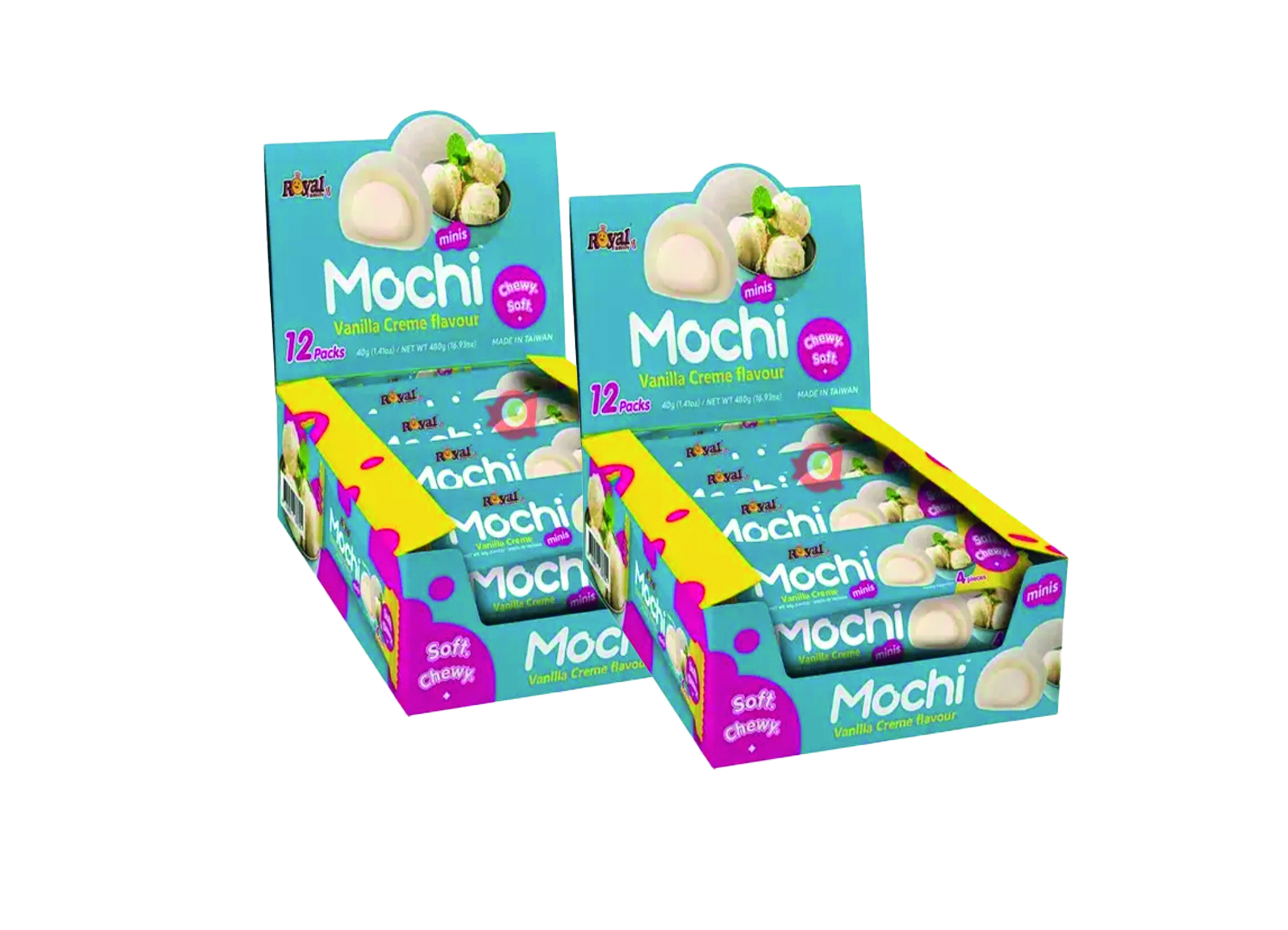 (Bild für) Royal Family Mochi Mini Vanilla Creme 40g 48
