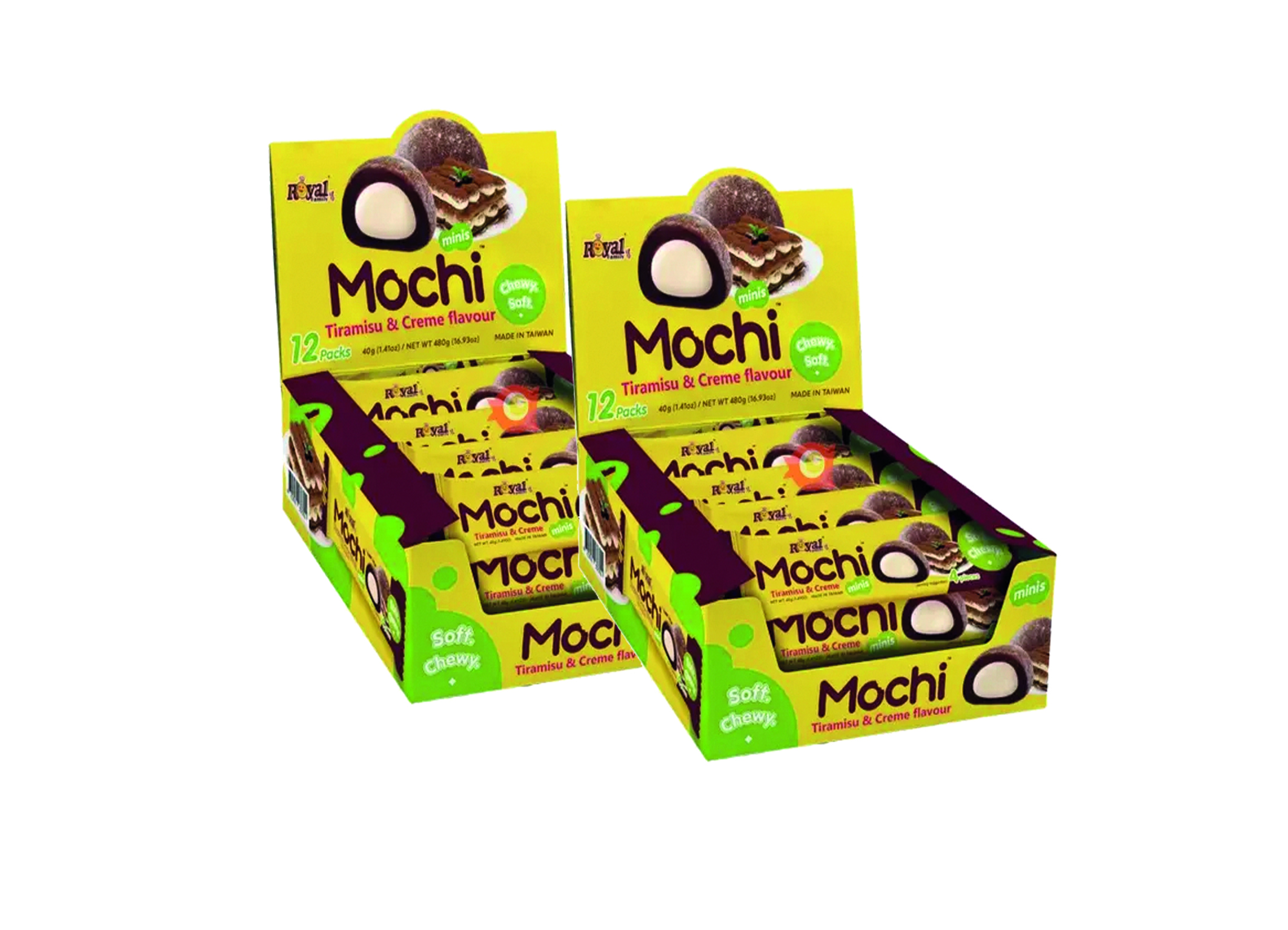 (Bild für) Royal Family Mochi Mini Tiramisu & Creme 40g 12