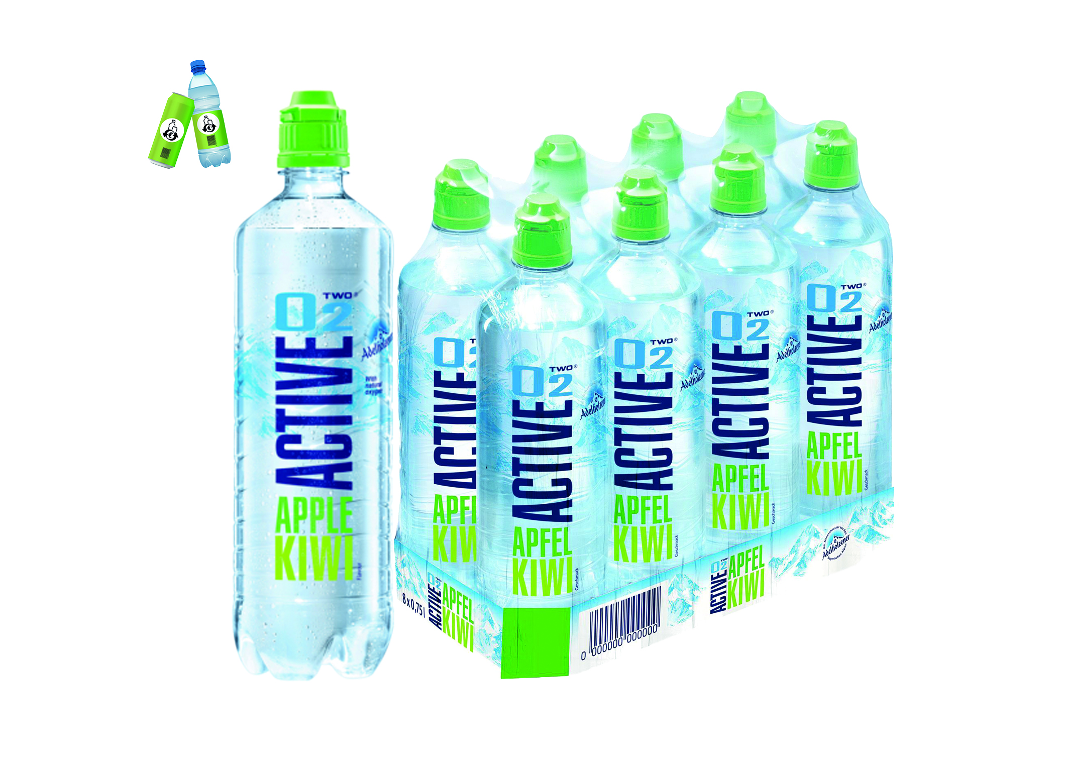 (Bild für) Active O2 Apple & Kiwi 0,75L PET EWP 8