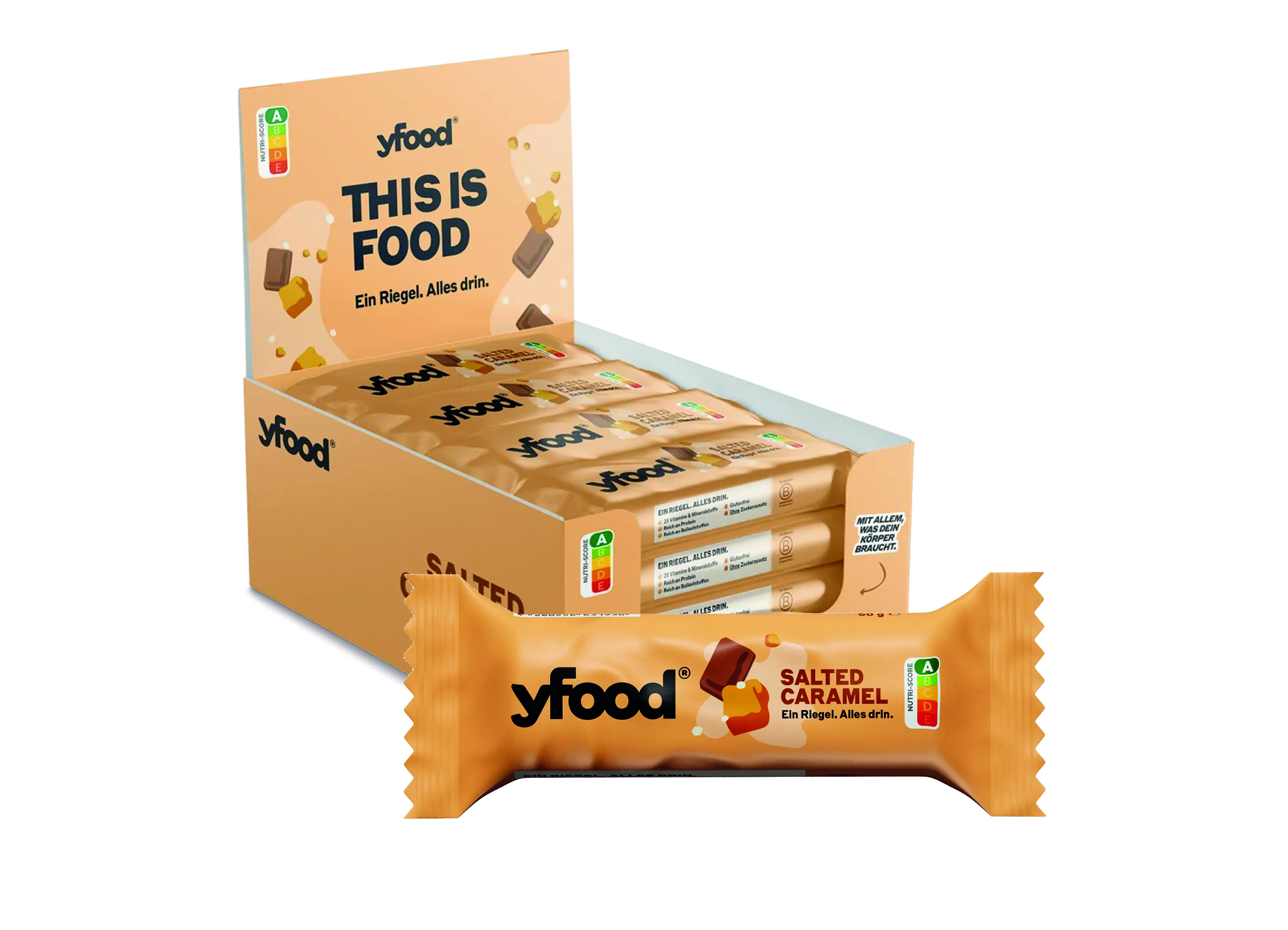 (Bild für) yfood Riegel Salted Caramel 60g 12