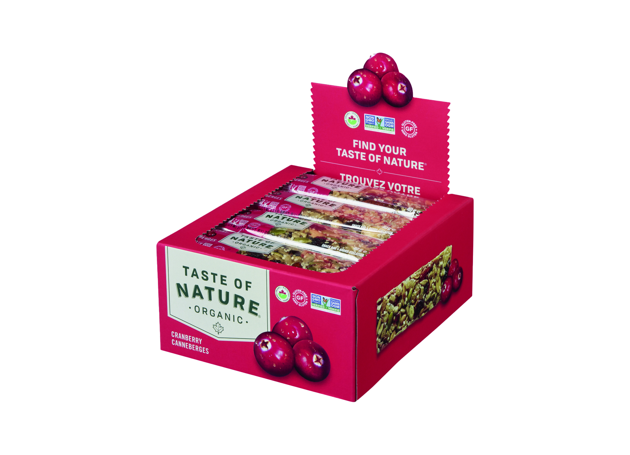 (Bild für) Taste of Nature Nuss Riegel Cranberry 40g 16