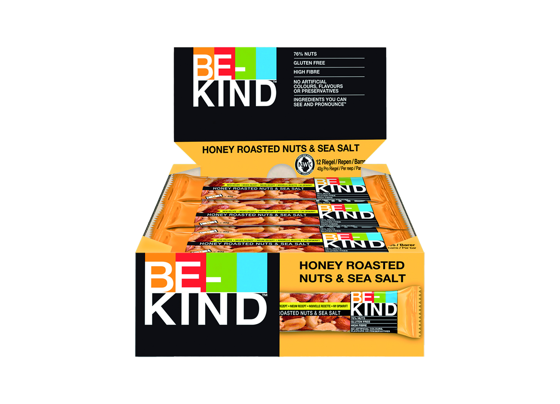 (Bild für) Be-Kind Honey Roasted Nuts & Sea Salt 40g 12