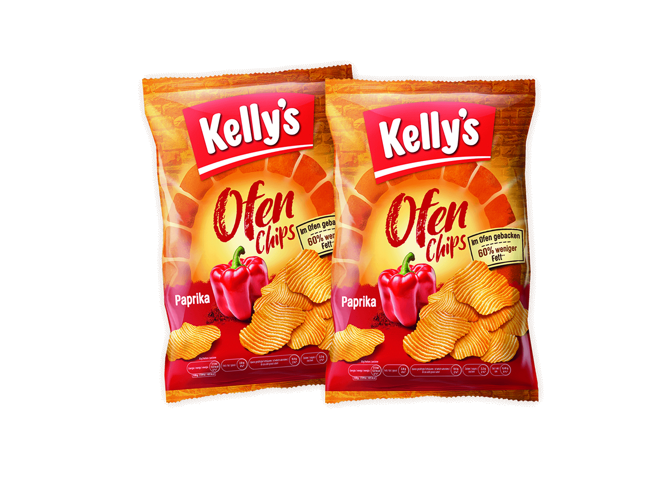 (Bild für) Kellys Ofen Chips Paprika 125g 10
