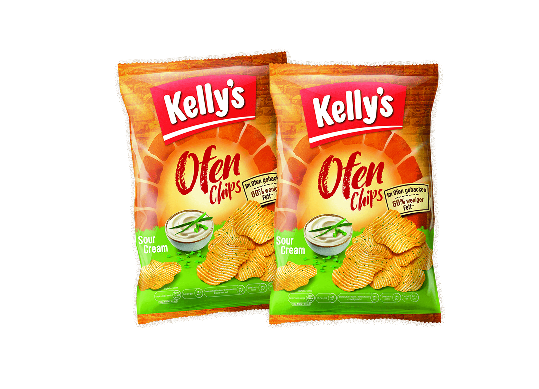 (Bild für) Kellys Ofen Chips Sour Cream 125g 10
