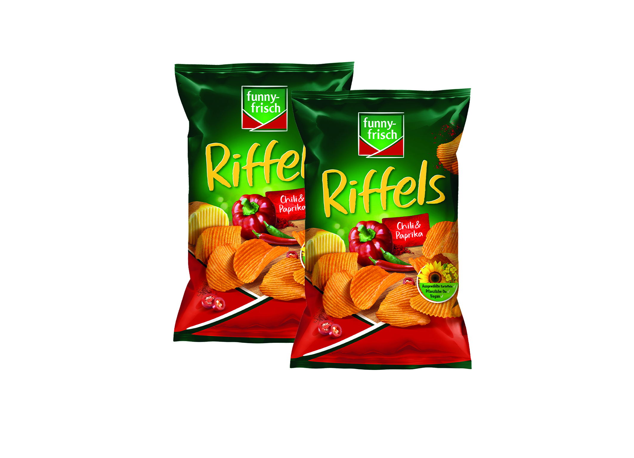 (Bild für) Funny Frisch Riffels Chips Chili & Paprika 150g 20