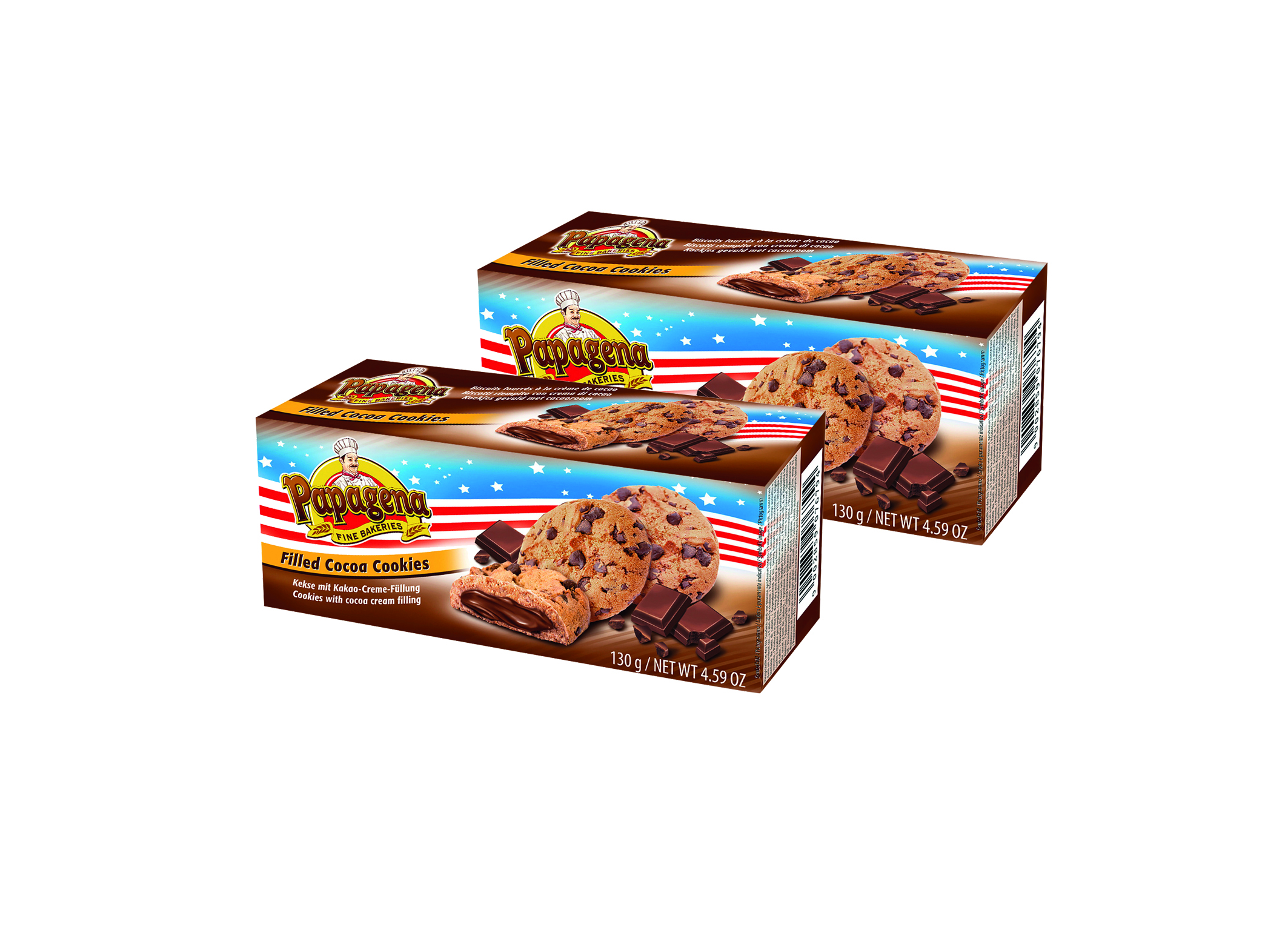 (Bild für) Papagena Choco Chip Cookies Schokolade 130g 18