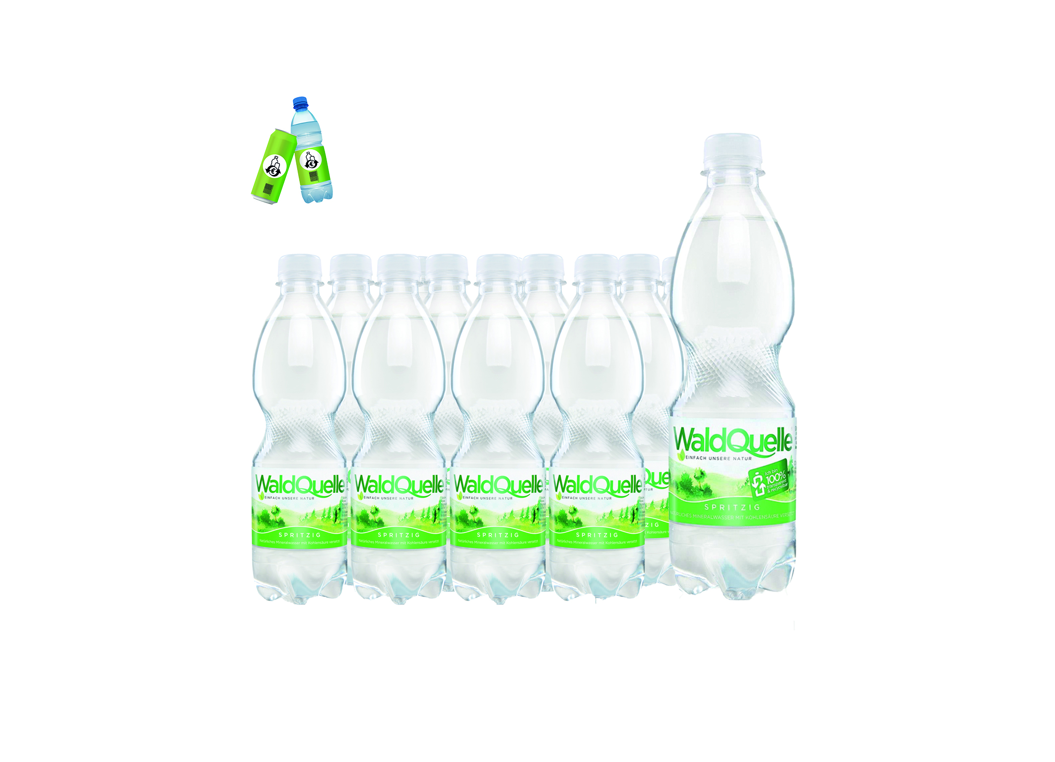 (Bild für) Waldquelle spritzig 0,5L PET EWP 12