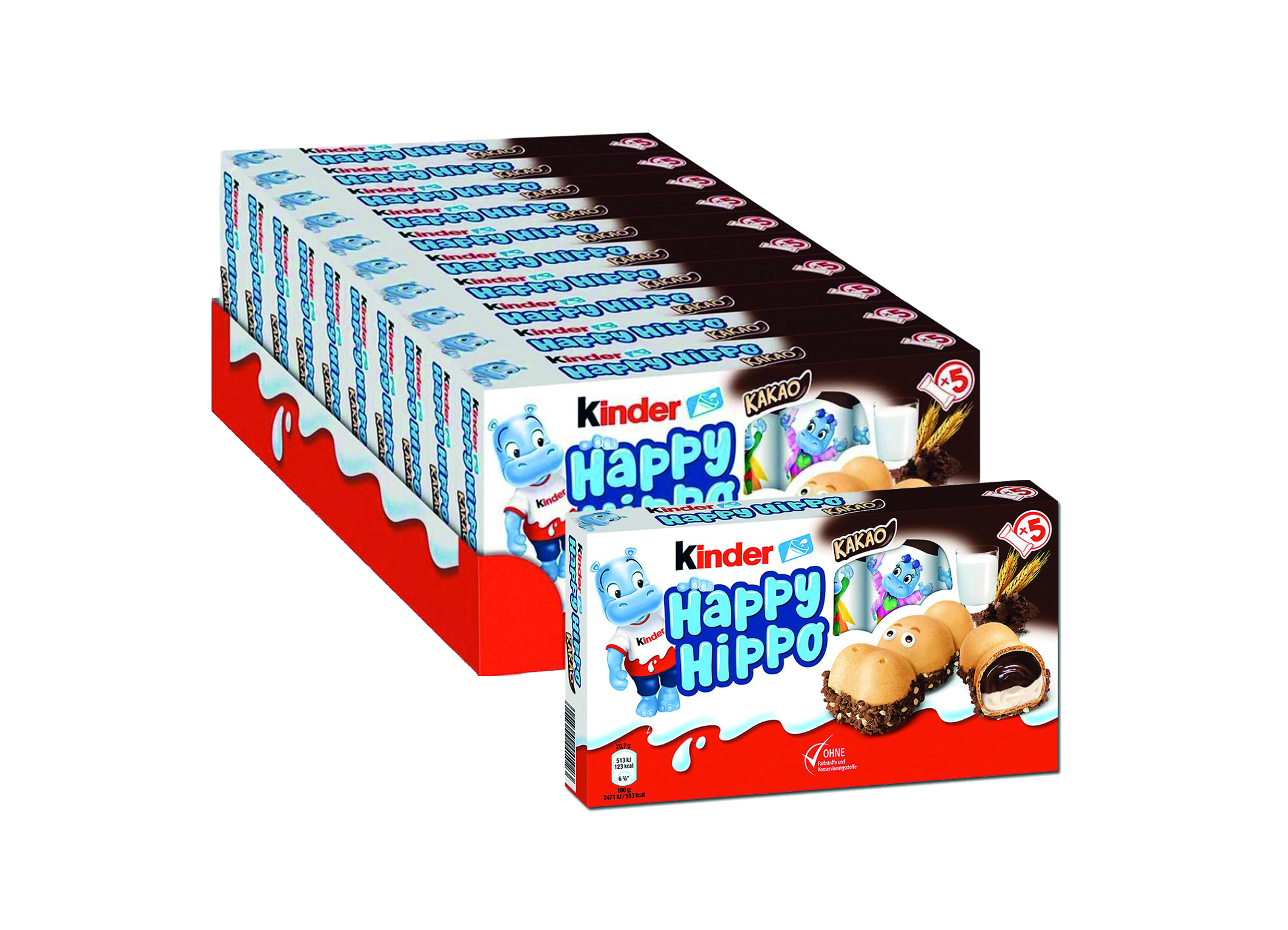 (Bild für) Ferrero Kinder Happy Hippo Kakao 5er 103,5g 10