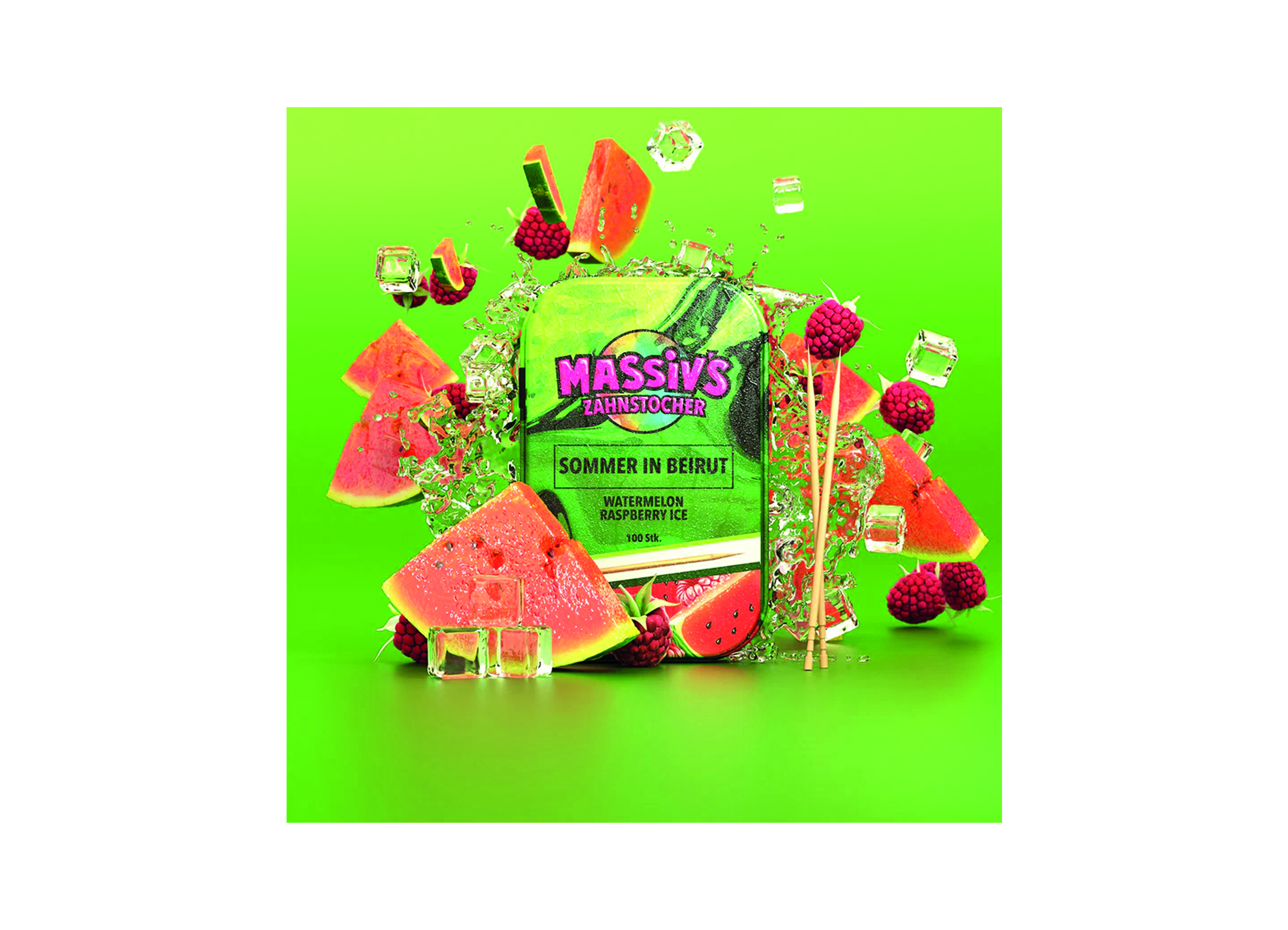 (Bild für) Massivs Zahnstocher Watermelon Raspberry Ice 100 Stück 10