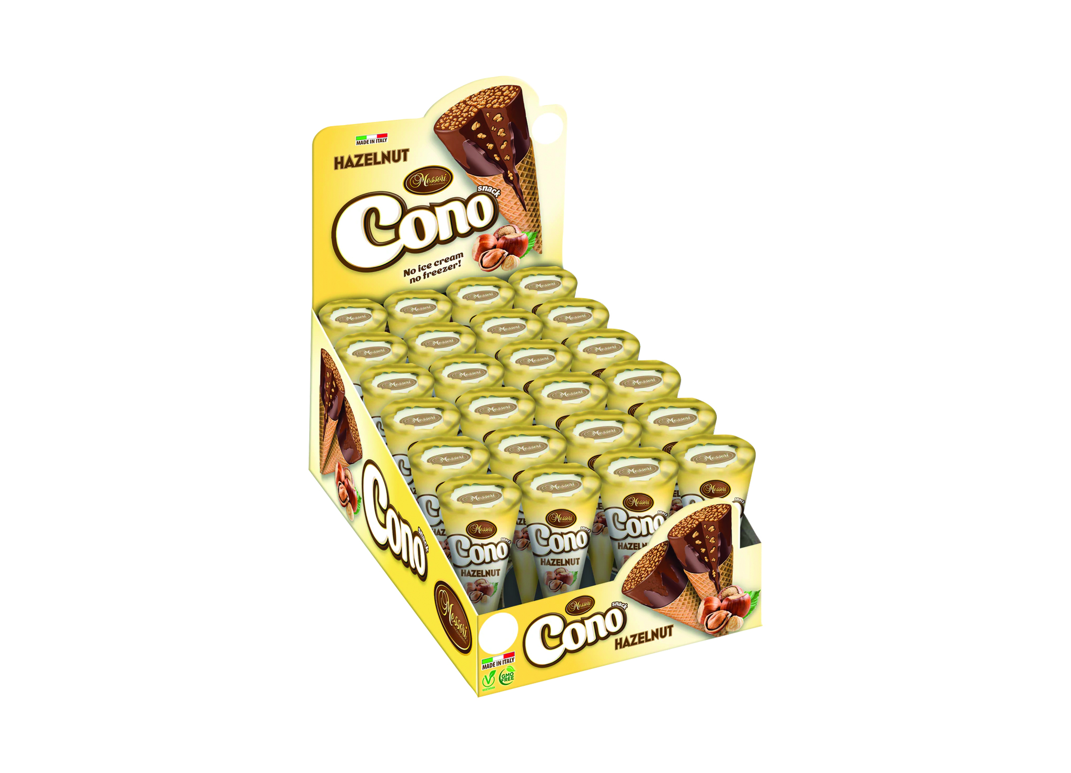 (Bild für) Messori Cono Mini Waffelhörnchen Haselnuss 25g 24