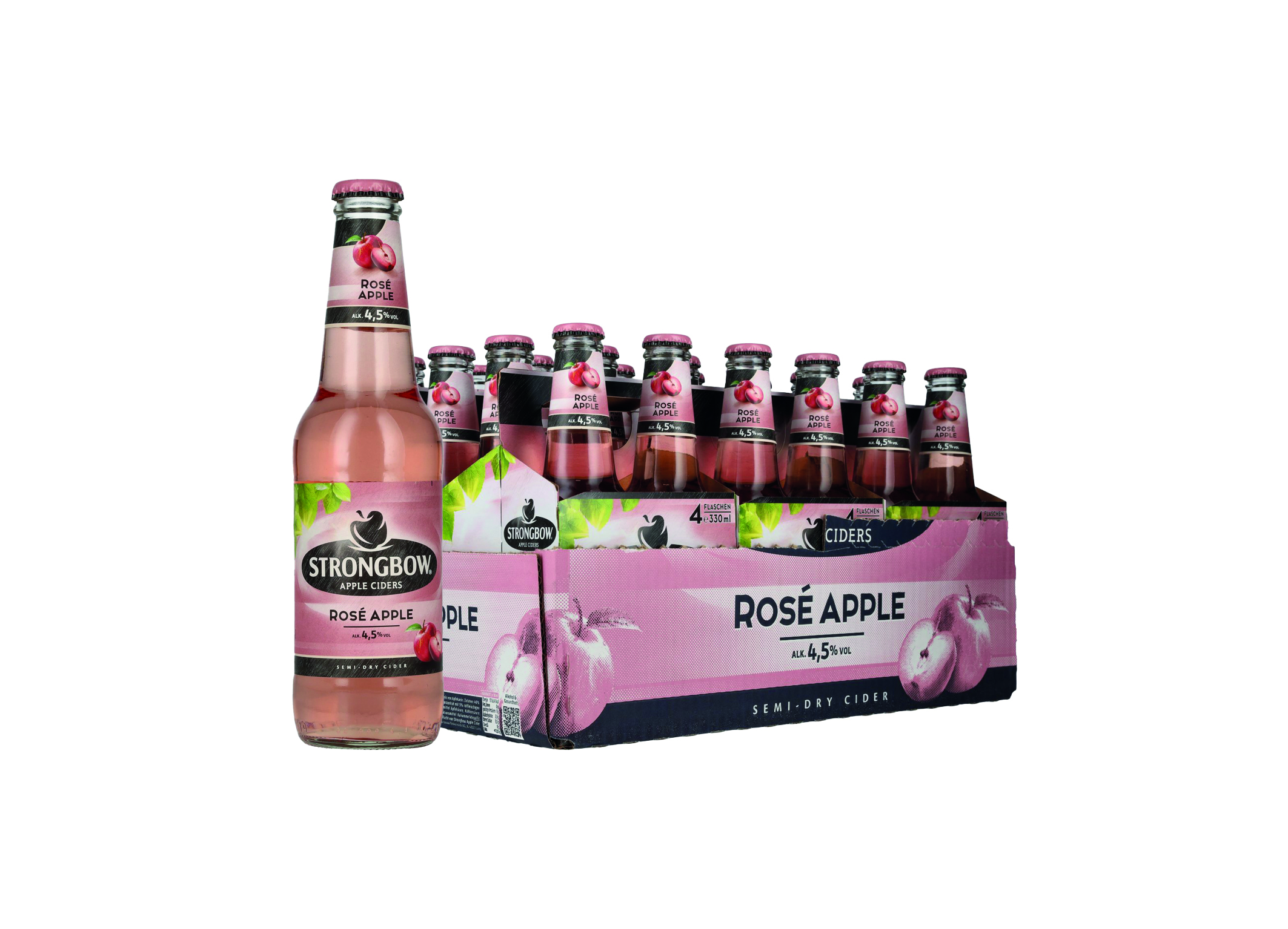 (Bild für) Strongbow Cider Rosé Apple 0,33L FL EW 24