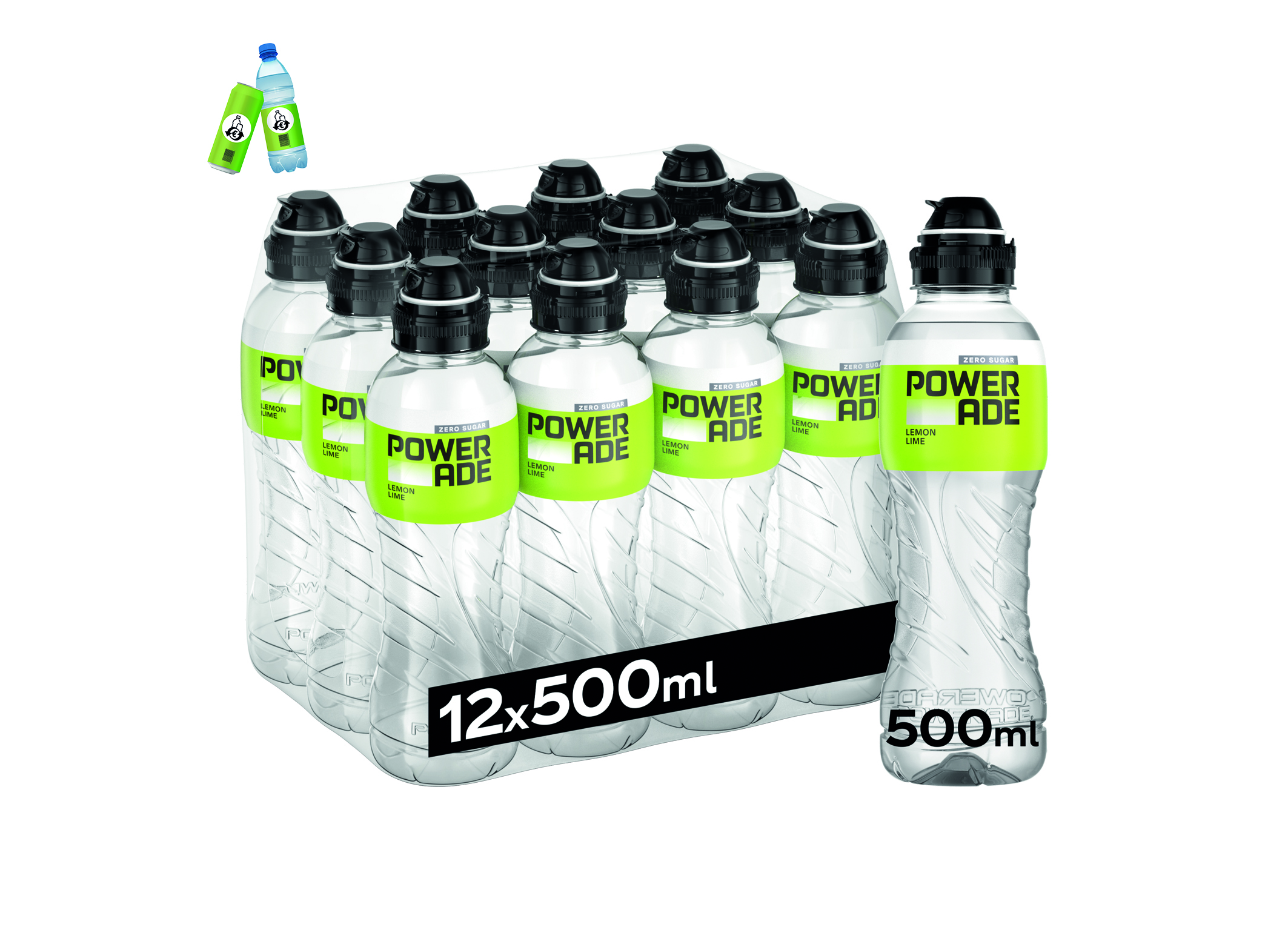 (Bild für) Powerade Active Water Lemon Lime Zero 0,5L PET EWP 12