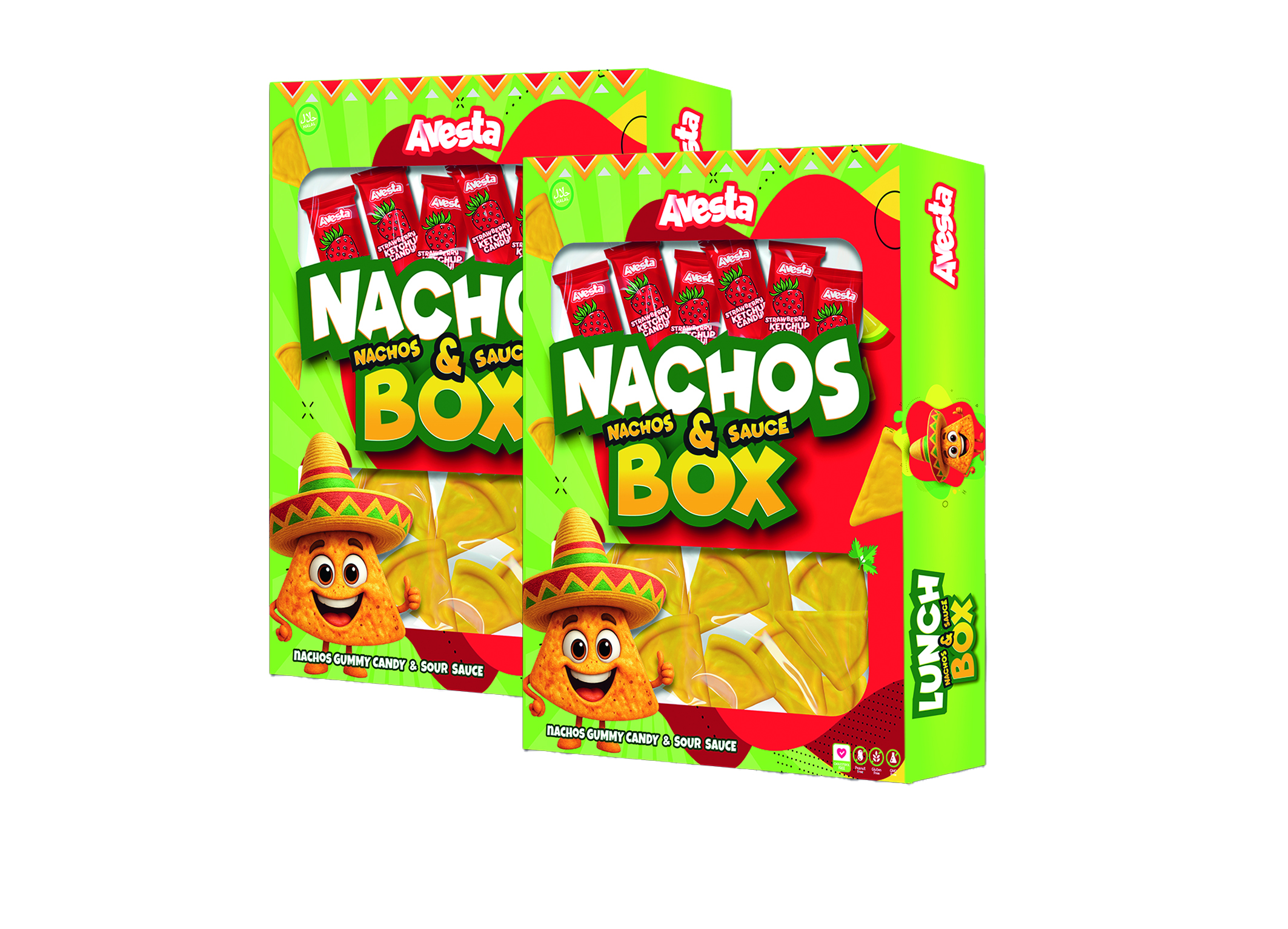 (Bild für) Avesta Lunch Box Nachos & Sauce Gummy Candy 170g 12