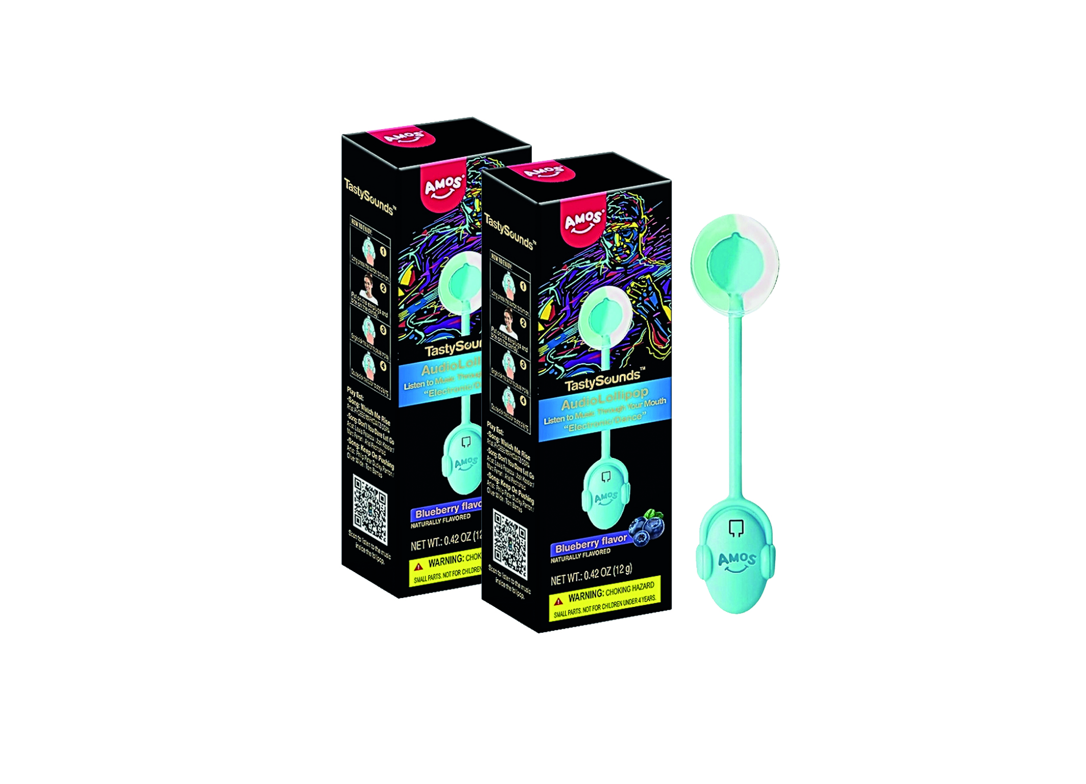 (Bild für) Tasty Sounds Music Lollipop Blueberry Rock 12g 24