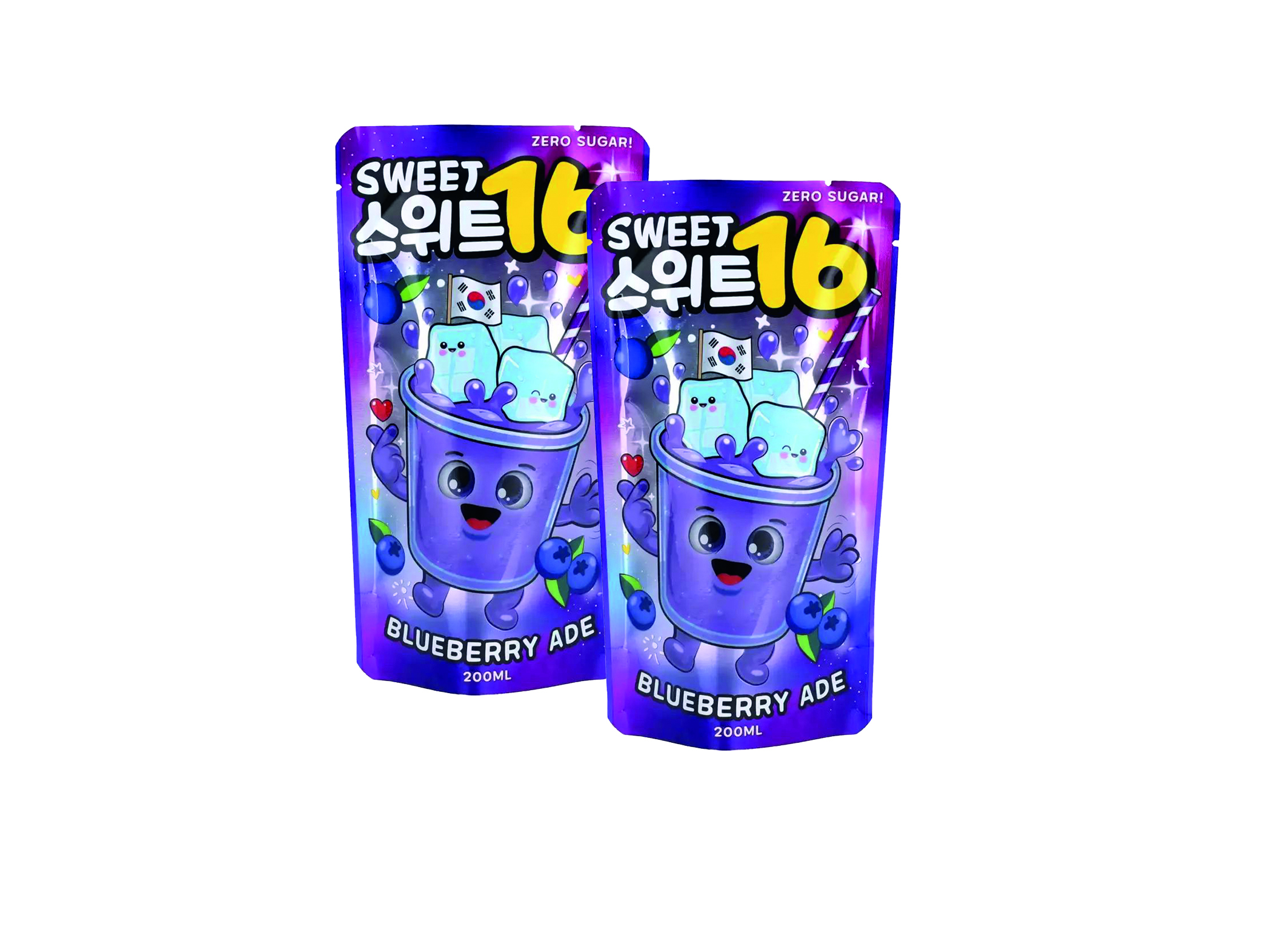 (Bild für) Sweet16 Korean Blueberry Ade 0,2L 5x10 