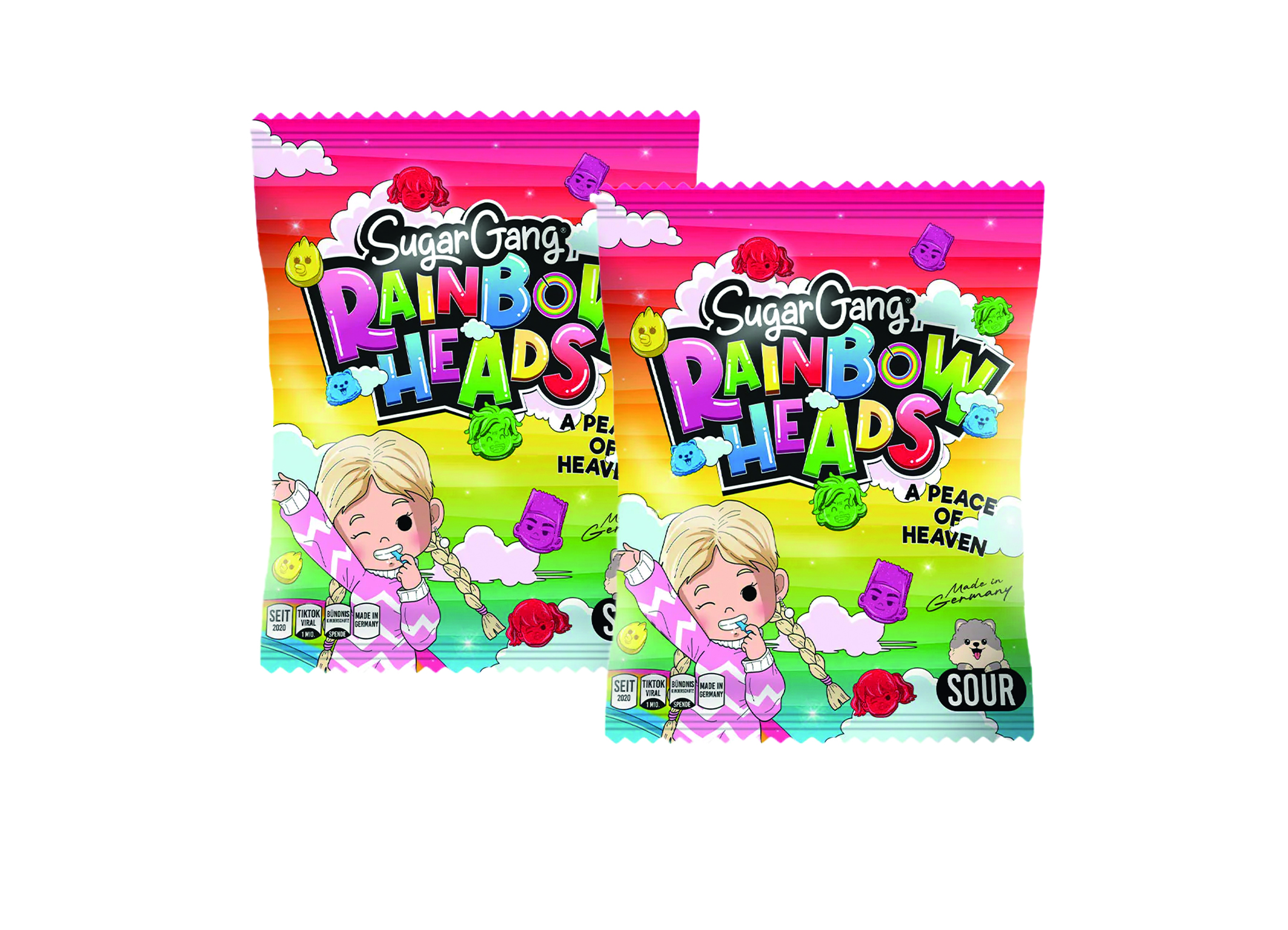 (Bild für) SugarGang Rainbow Heads 105g 12