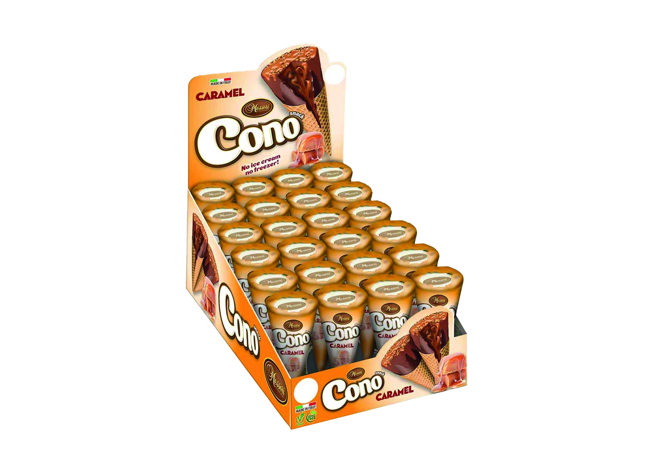 (Bild für) Messori Cono Mini Waffelhörnchen Karamell 25g 24
