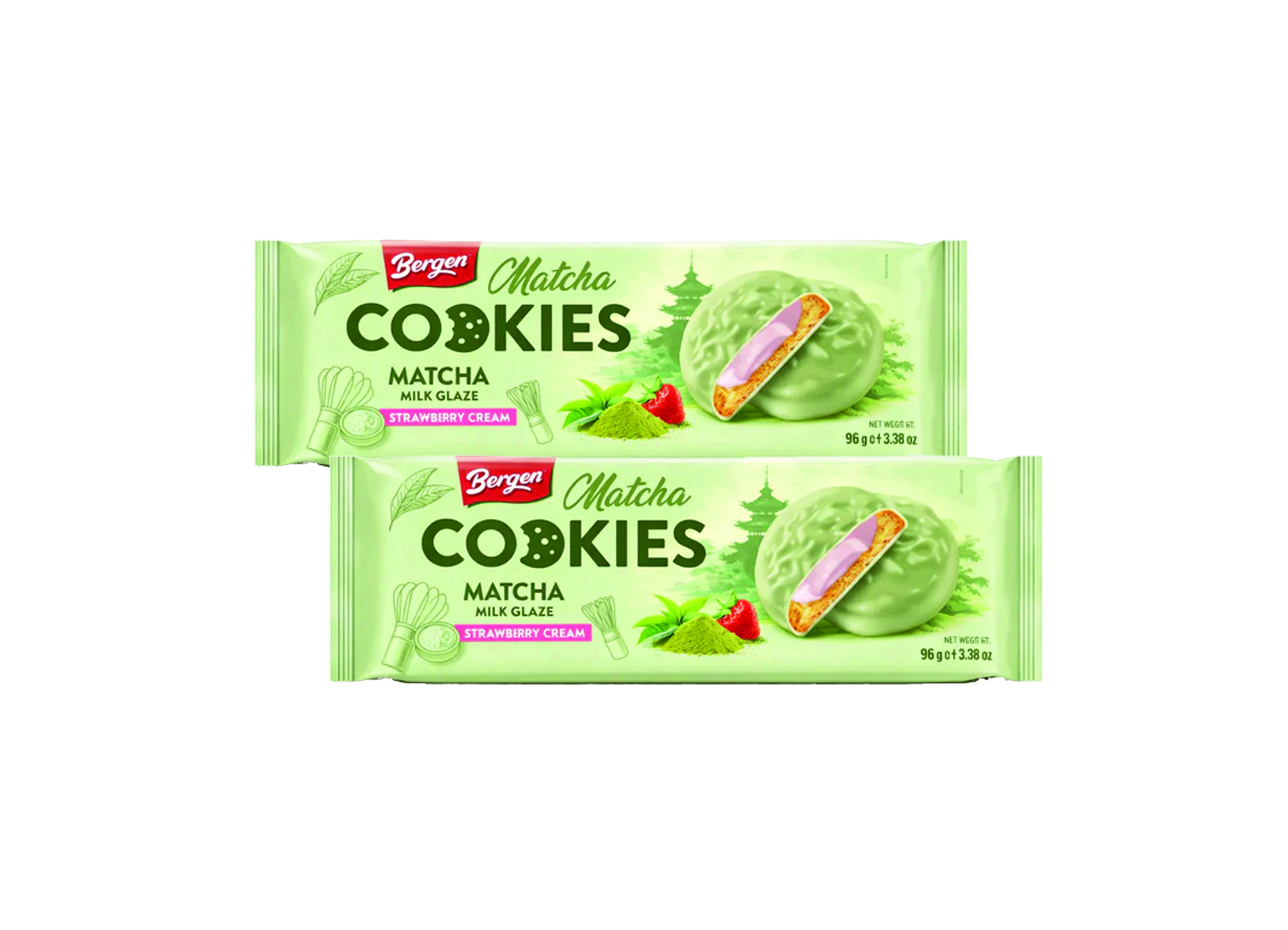 (Bild für) Bergen Cookies Matcha Strawberry Cream 96g 30