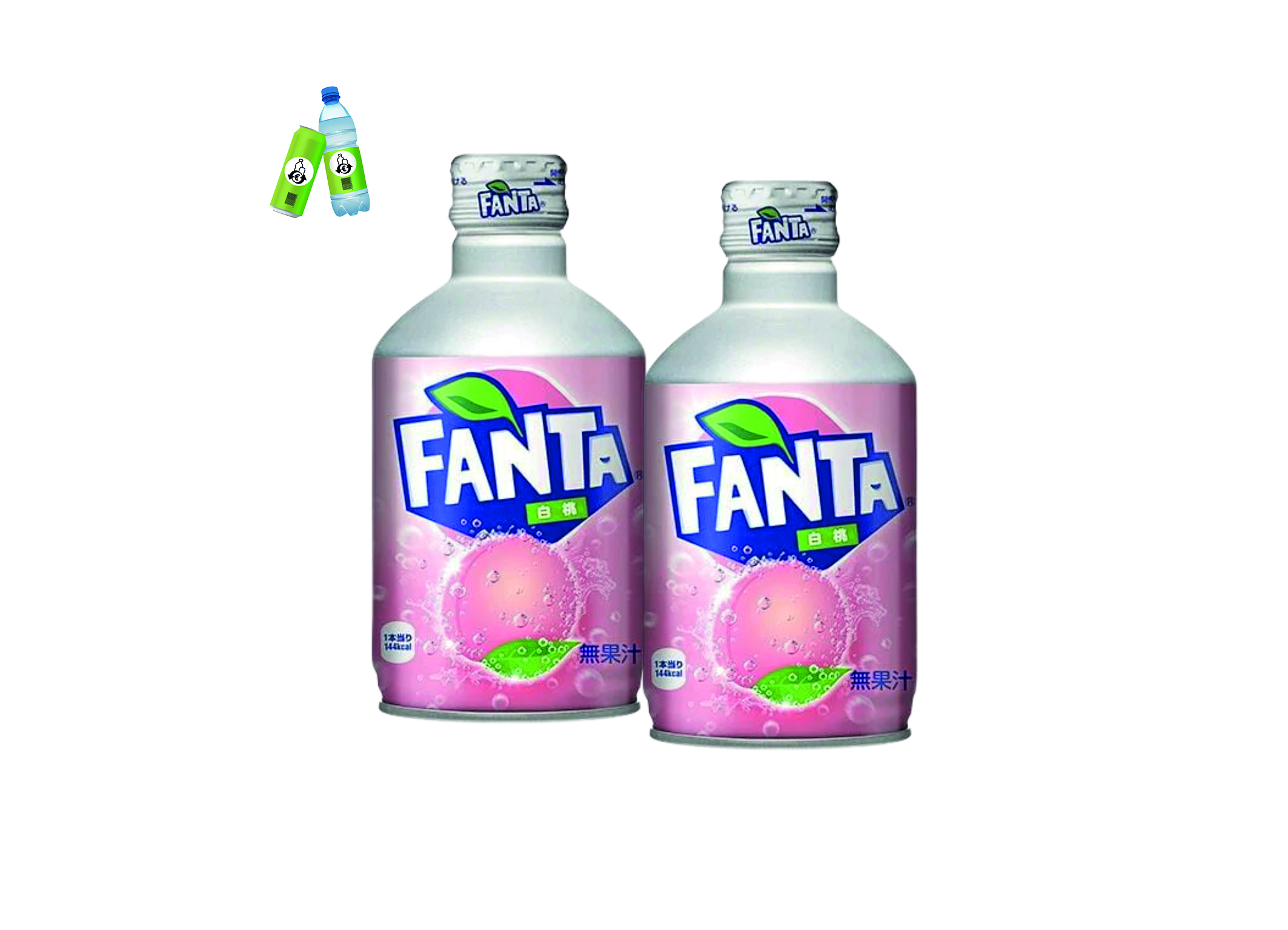 (Bild für) Fanta White Peach Metal Bottle Japan 0,3L EWP 24