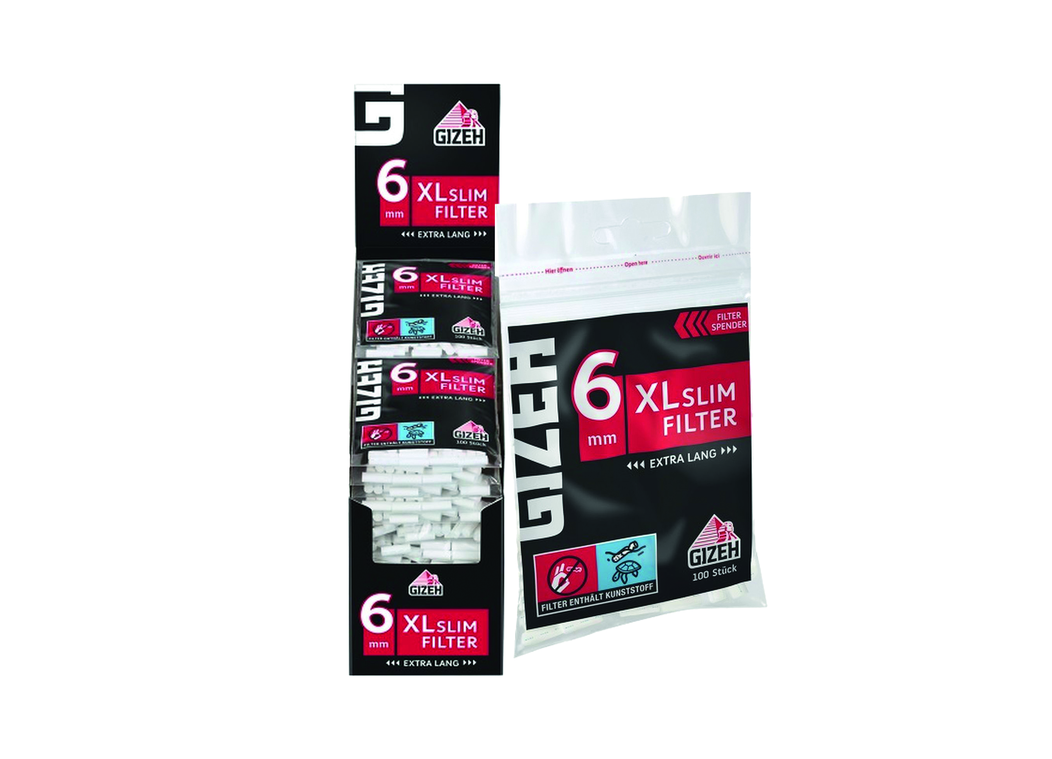 (Bild für) Gizeh Black XL Slim Filter 6mm 100 Stück 20
